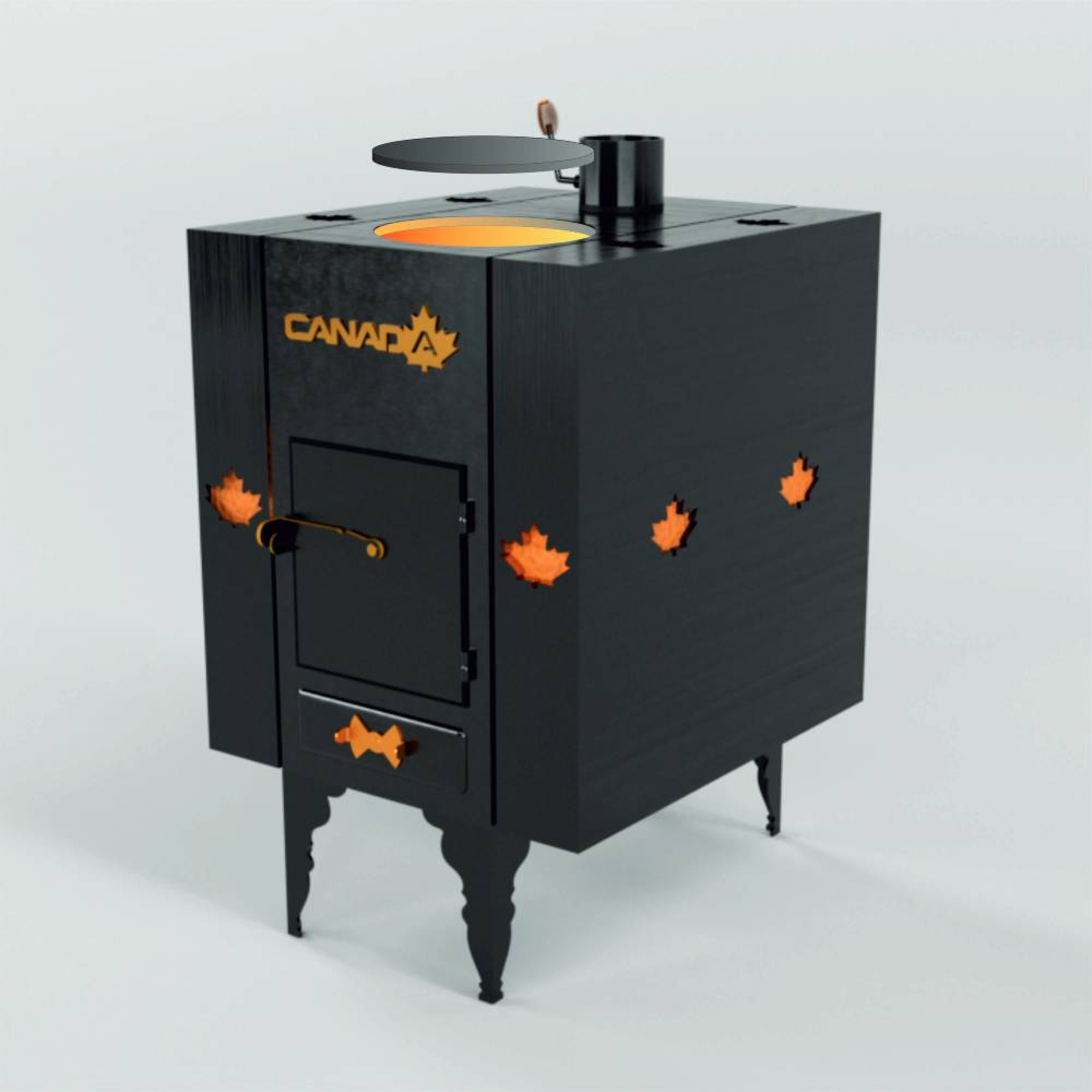 Піч дров'яна «Canada» з теплоакумулятором і захисним кожухом LUX - 1 - Robinzon.ua