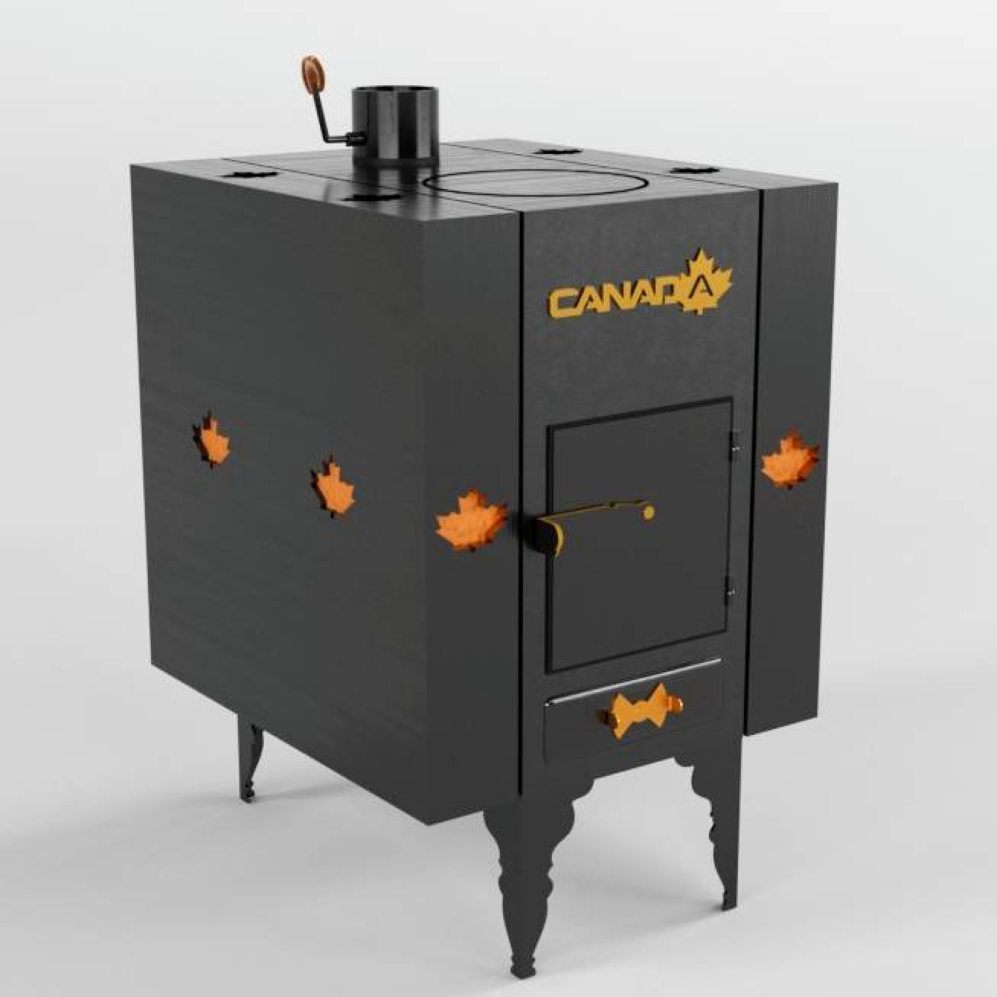 Піч дров'яна «Canada» з теплоакумулятором і захисним кожухом LUX - 3 - Robinzon.ua