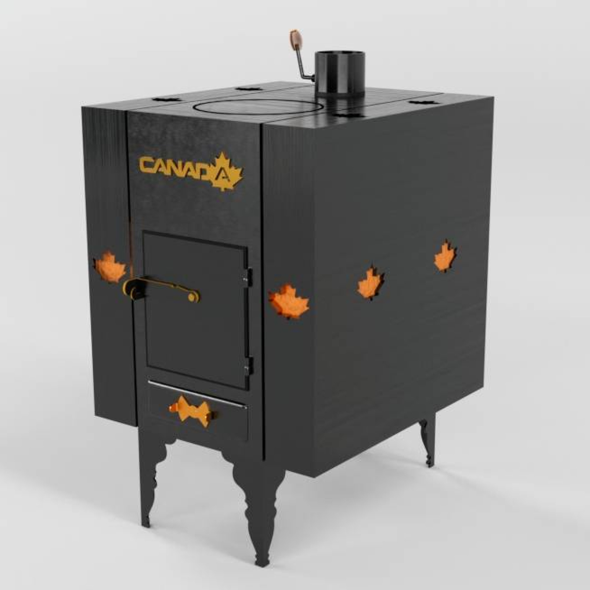 Піч дров'яна «Canada» з теплоакумулятором і захисним кожухом LUX - Robinzon.ua