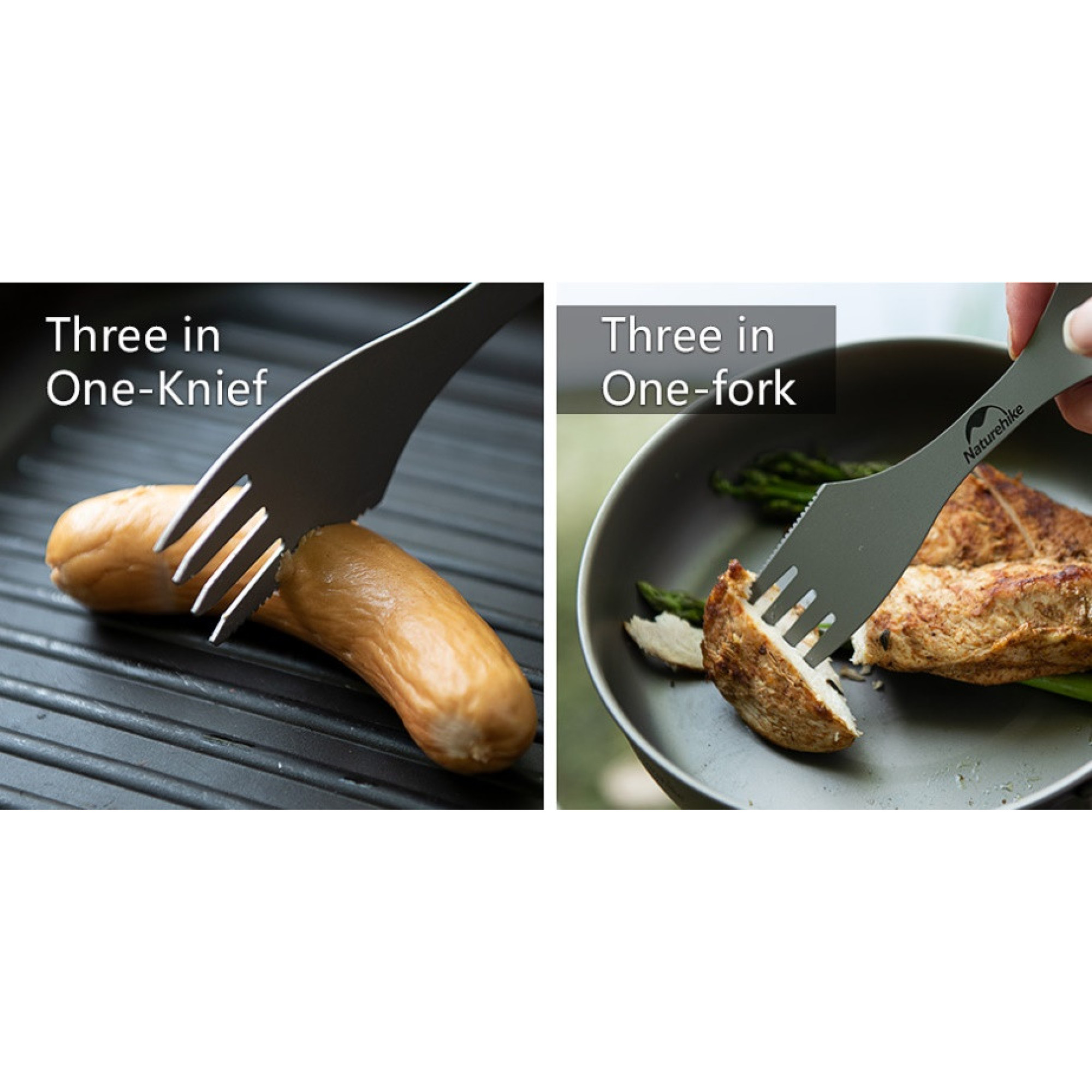 Титановая ложка-вилка-нож Naturehike NH19T012-D. - 3 - Robinzon.ua