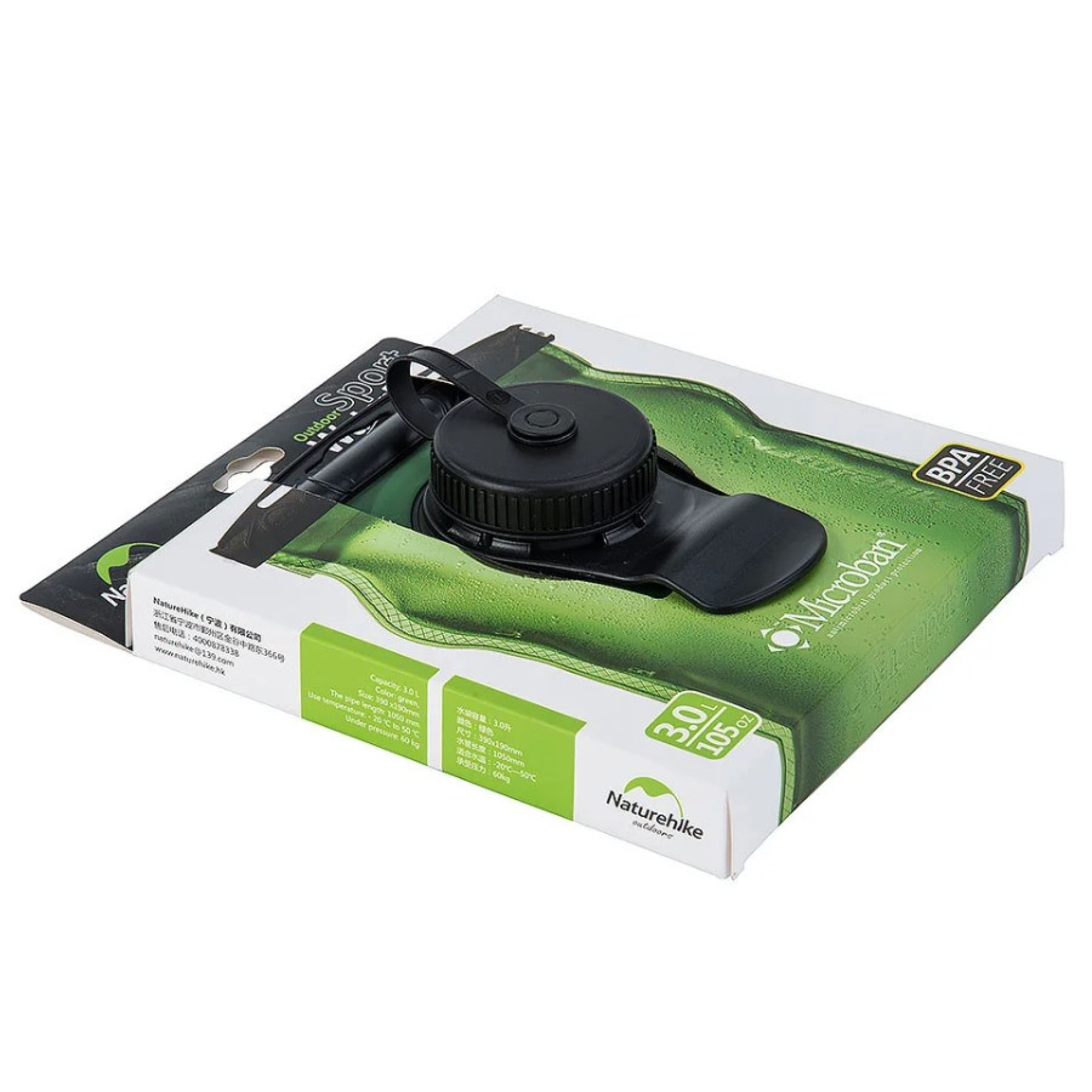Питьевая система Naturehike PEVA 3 л зеленая NH30Y030-D. - 4 - Robinzon.ua