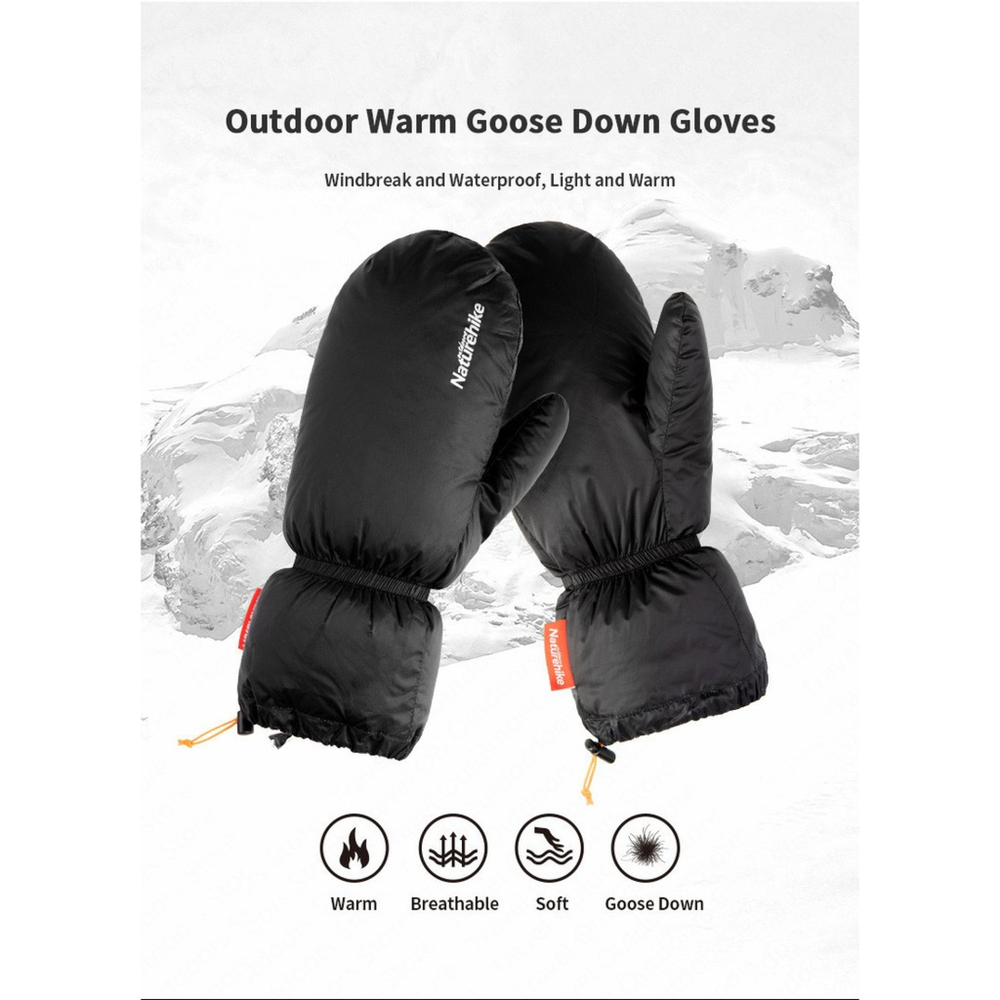 Пухові рукавиці Naturehike чорні NH18S022-T - 6 - Robinzon.ua
