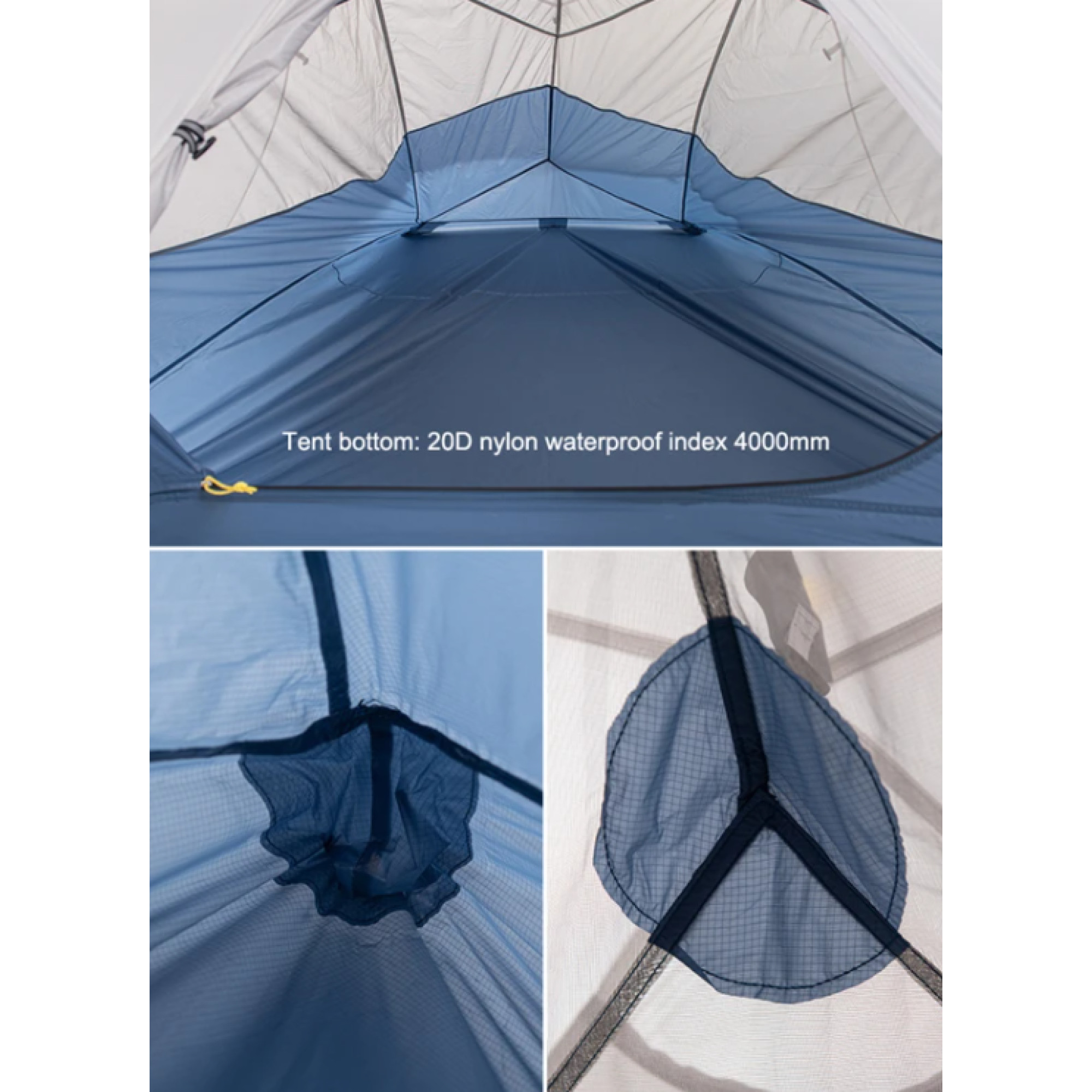 Двухместная палатка Naturehike CloudUP-Wing 2 серая NH19ZP083. - 3 - Robinzon.ua