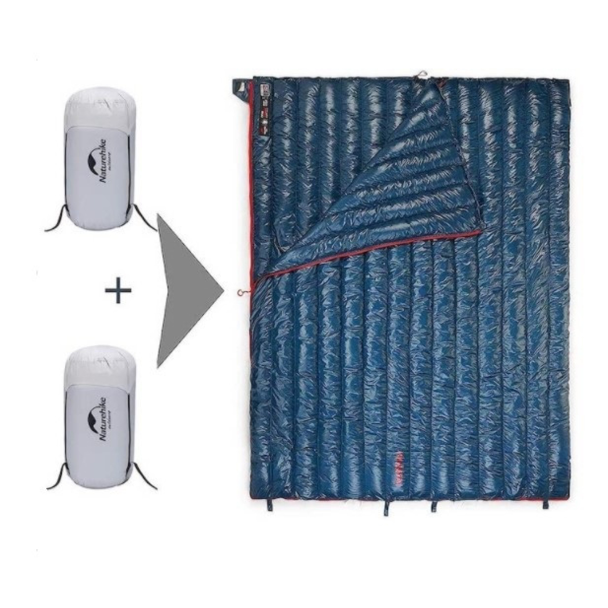 Спальник ультралегкий пуховий Naturehike CW280 upgrade синій NH17Y010-R - 4 - Robinzon.ua