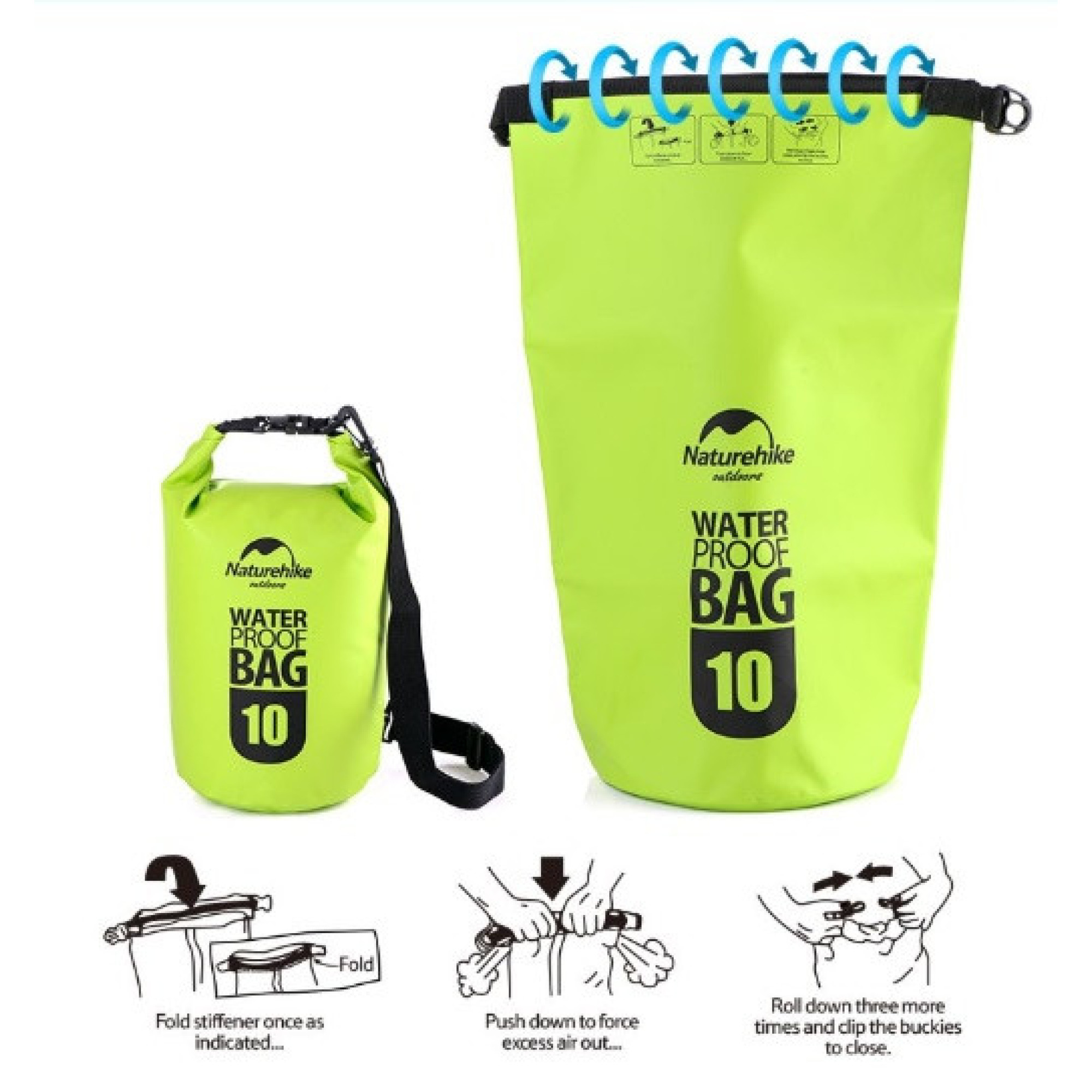 Водонепроницаемая сумка с ремешком Naturehike 10 л салатовая FS15M010-J. - 5 Водонепроницаемая сумка с ремешком Naturehike 10 л салатовая FS15M010-J. - 5 - Robinzon.ua