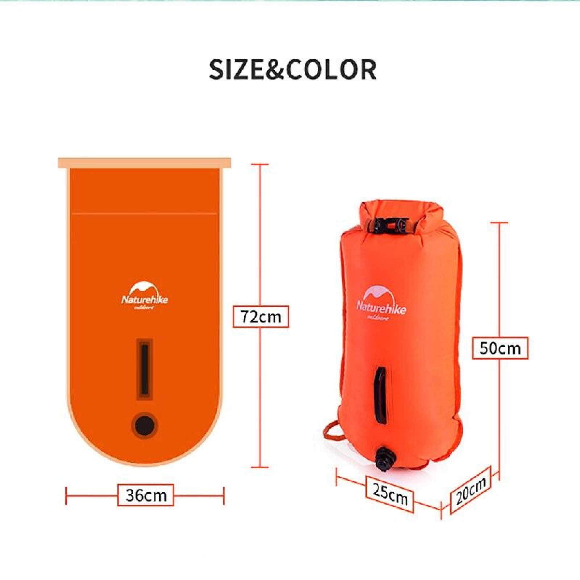 Буй-гермомешок Naturehike 28 л, оранжевый NH17S001-G. - 4 - Robinzon.ua