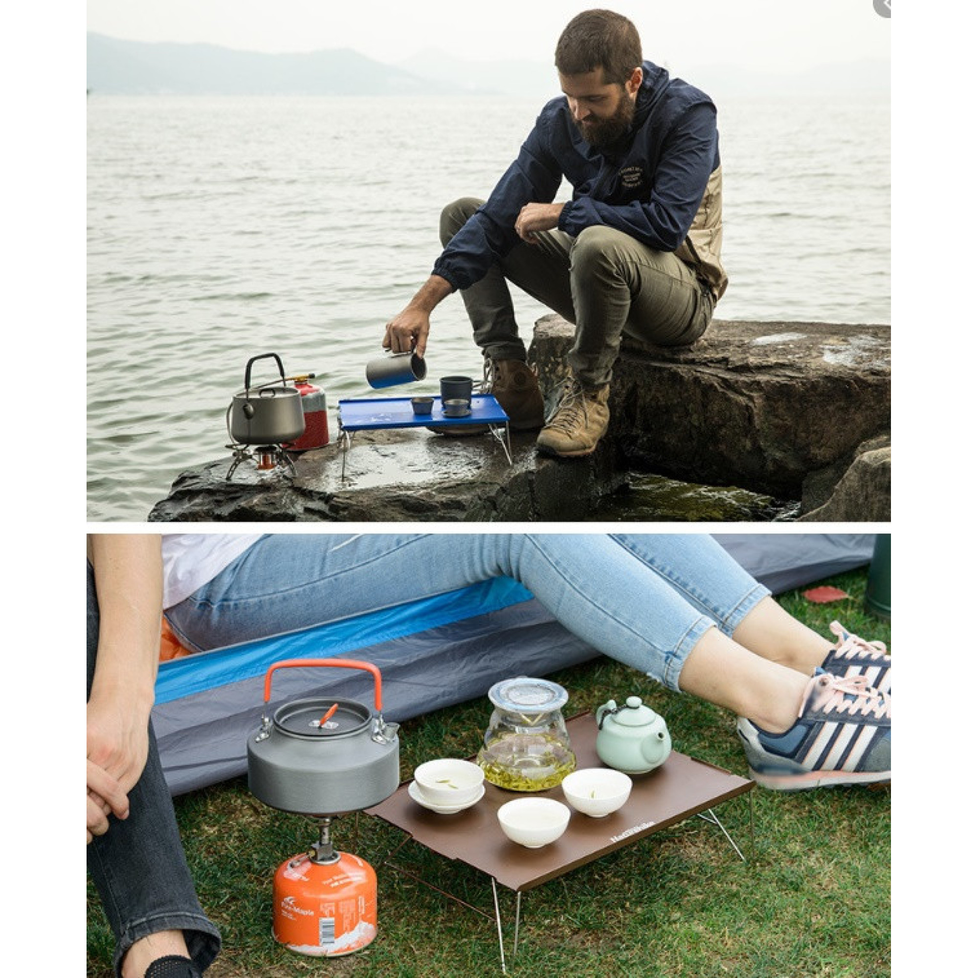 Стіл складний для походів та пікніків Naturehike сірий NH17Z001-L - 6 - Robinzon.ua