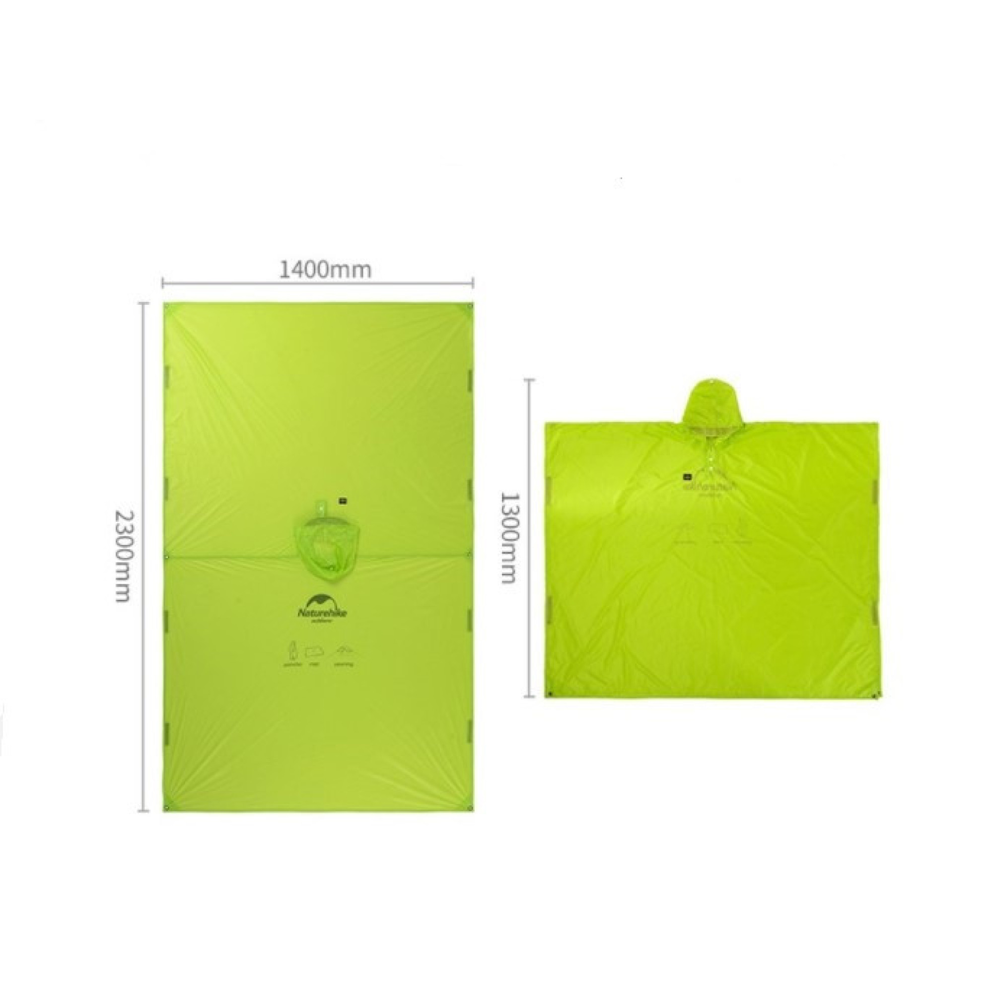 Пончо Naturehike 20D нейлон, помаранчеве NH17D003-M - 5 - Robinzon.ua