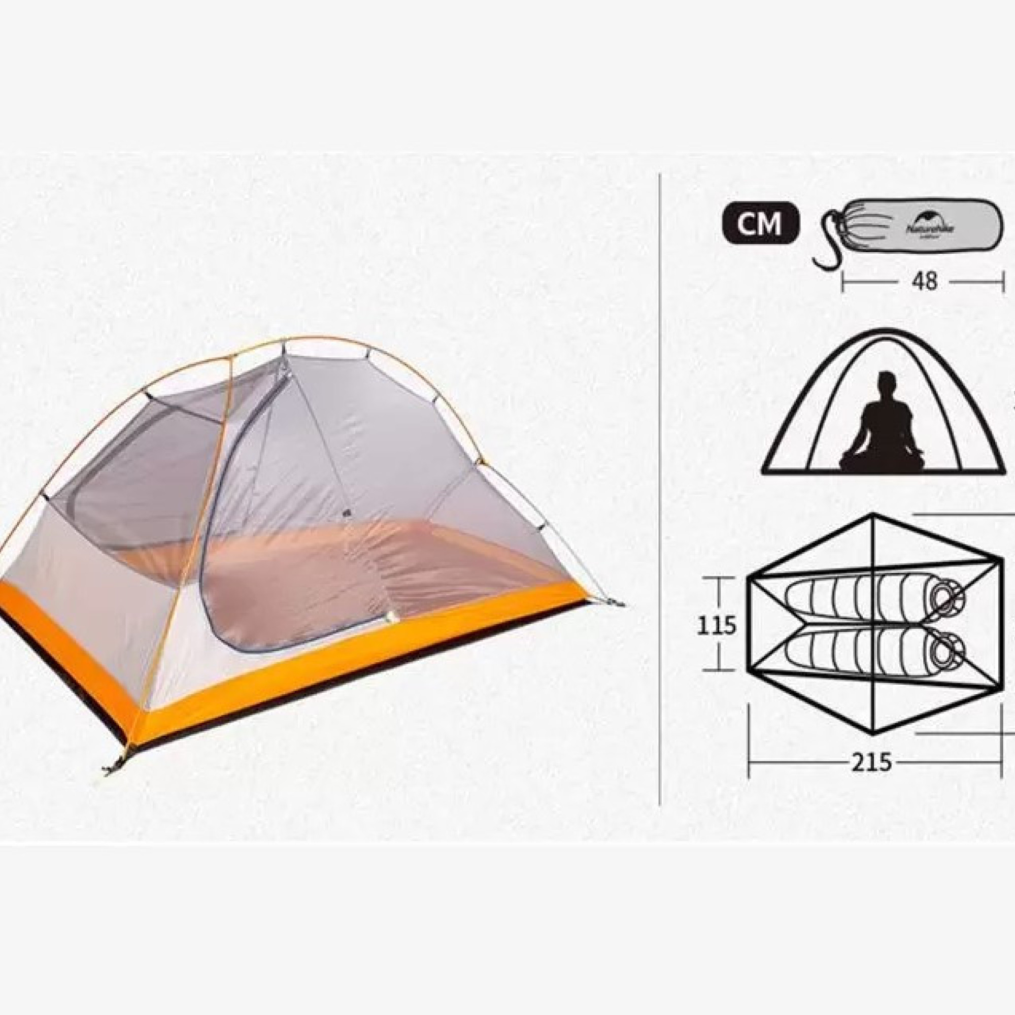 Двомісний намет Naturehike Cycling 2 помаранчевий NH18A180-D - 3 - Robinzon.ua