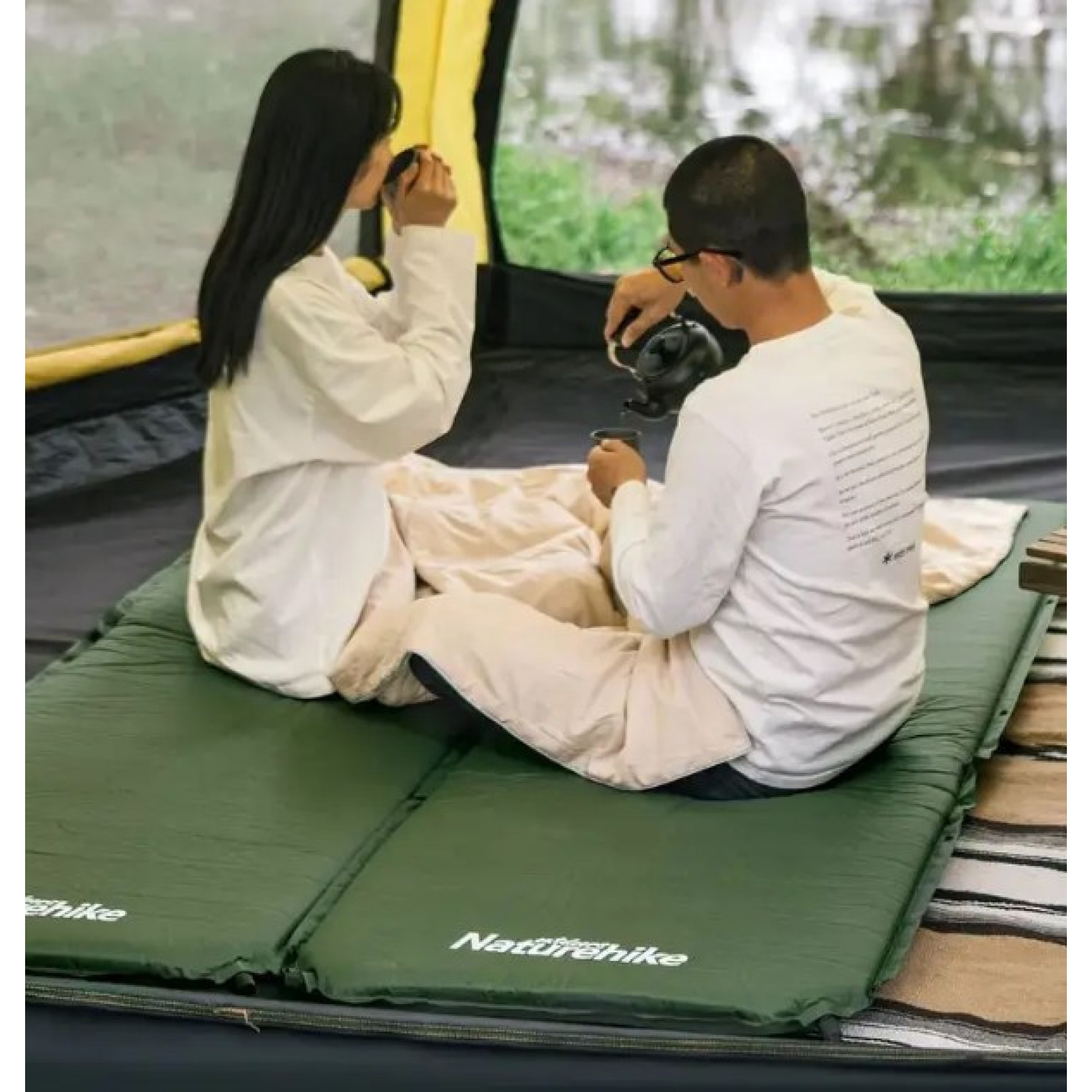 Коврик самонадувающийся Naturehike D03 цвет зеленый NH20DZ003. - 5 - Robinzon.ua