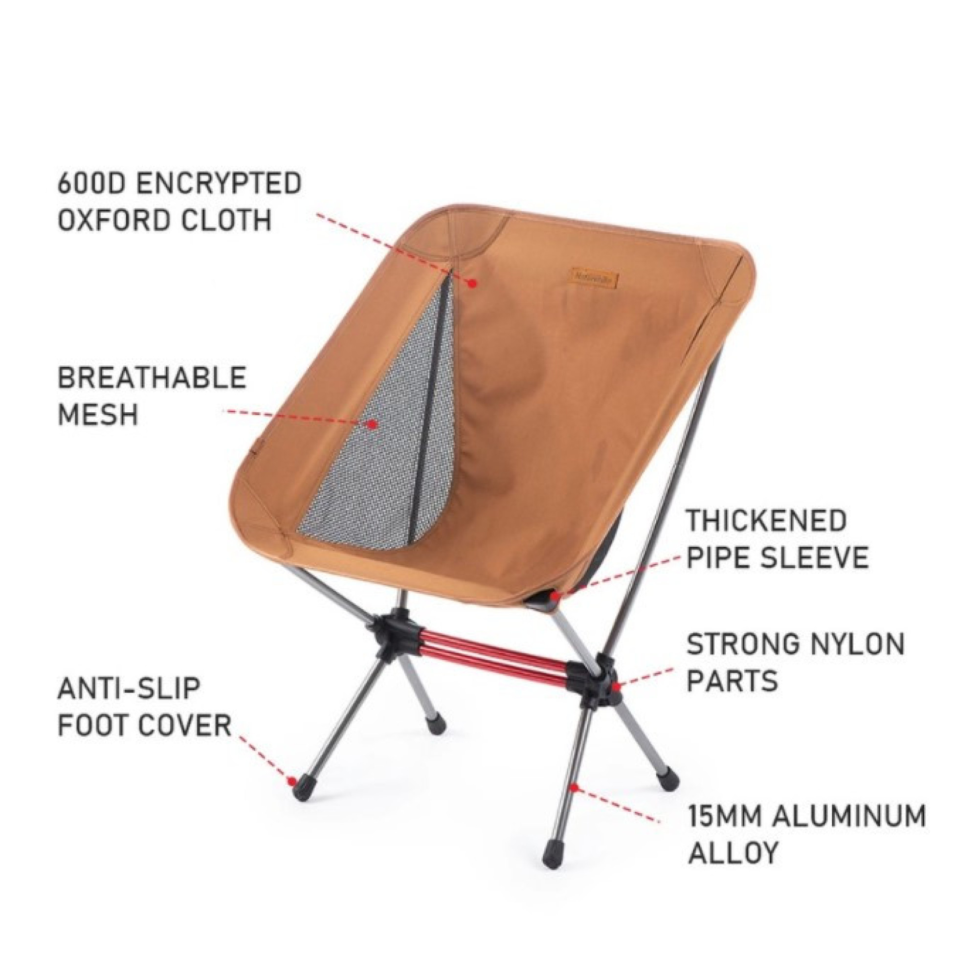 Розкладне крісло Naturehike YL08 помаранчеве NH20JJ027 - 5 Розкладне крісло Naturehike YL08 помаранчеве NH20JJ027 - 5 - Robinzon.ua