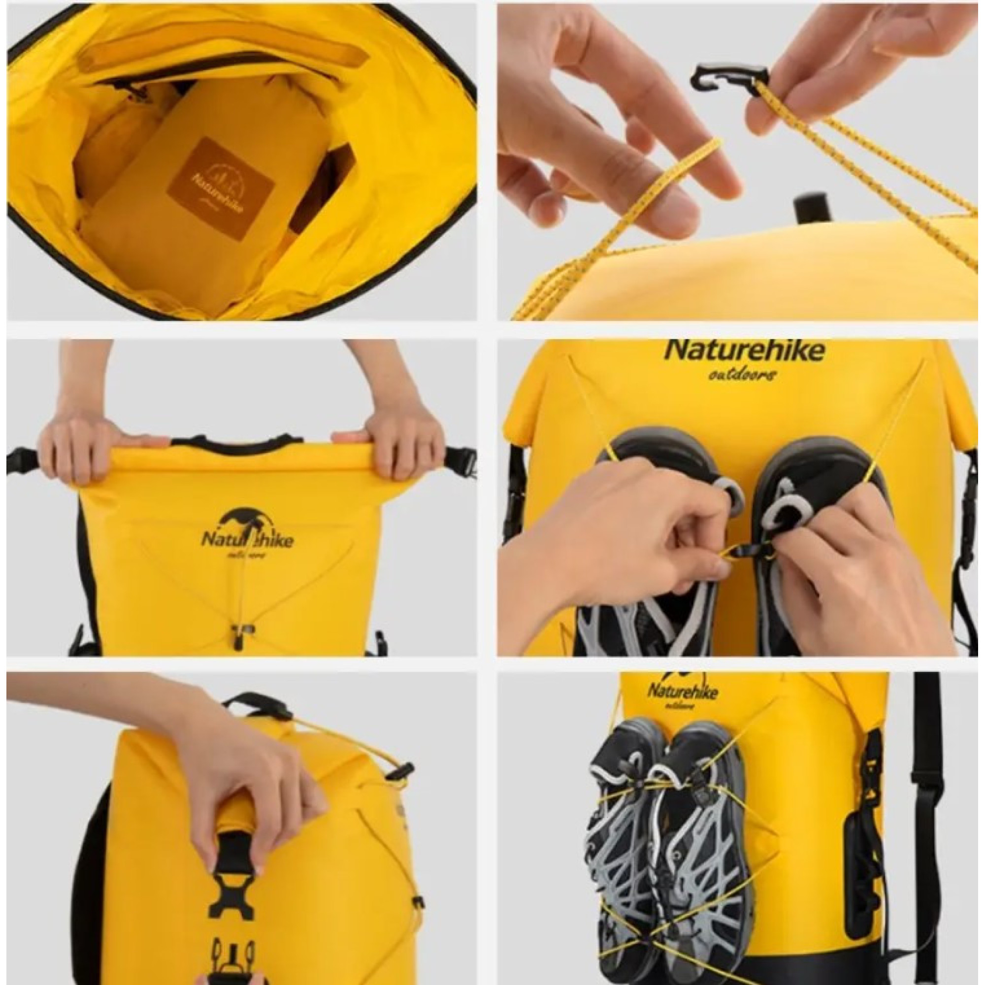 Рюкзак водонепроникний Naturehike 20 л, жовтий  NH21FSB04 - 4 - Robinzon.ua