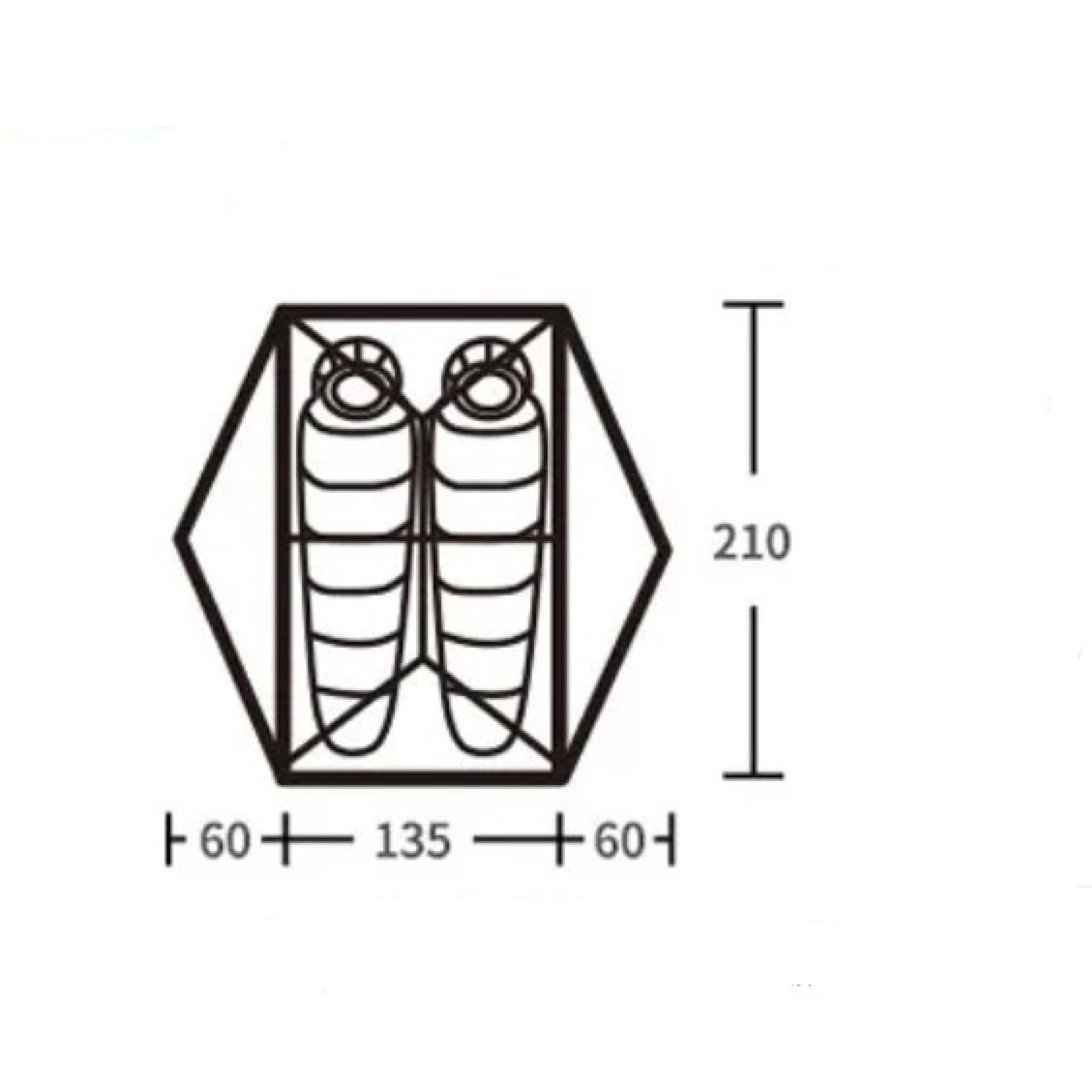 Двухместная палатка Naturehike Mongar 2 210 Т полиэстер зеленый NH17T007-M. - 2 - Robinzon.ua