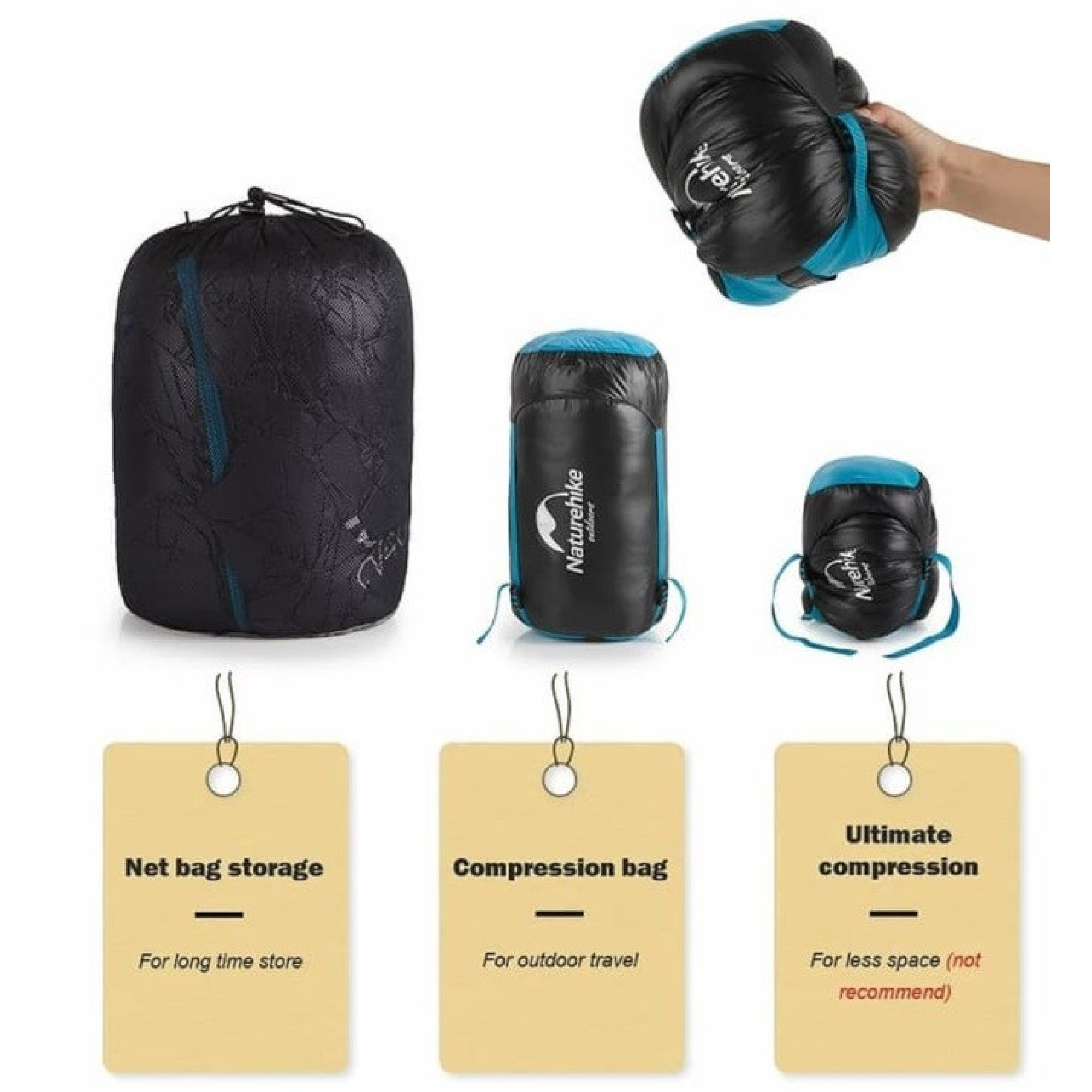 Спальник пуховий Naturehike CW400 розмір L сірий NH18C400-D - 2 - Robinzon.ua