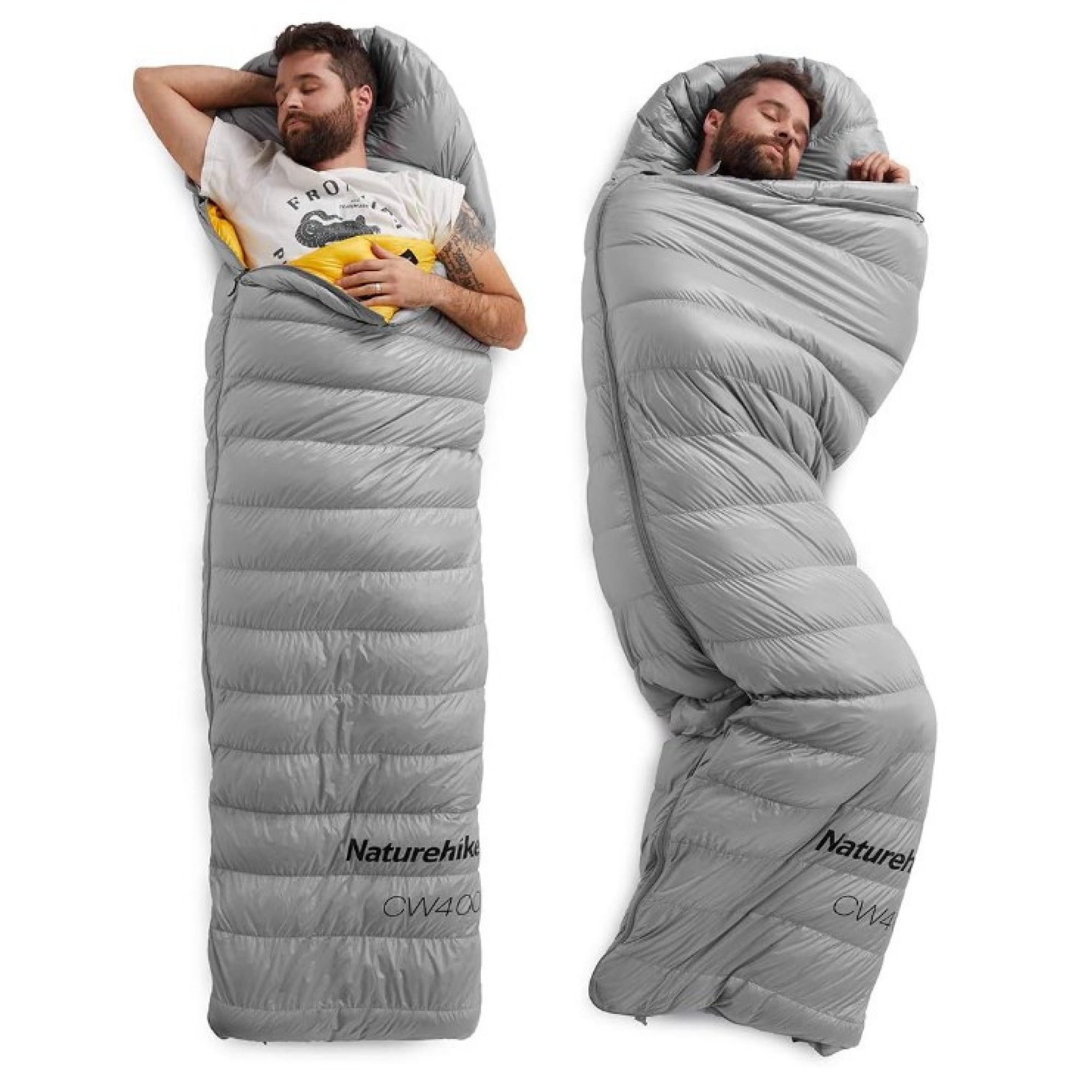 Спальник пуховий Naturehike CW400 розмір L сірий NH18C400-D - 1 - Robinzon.ua