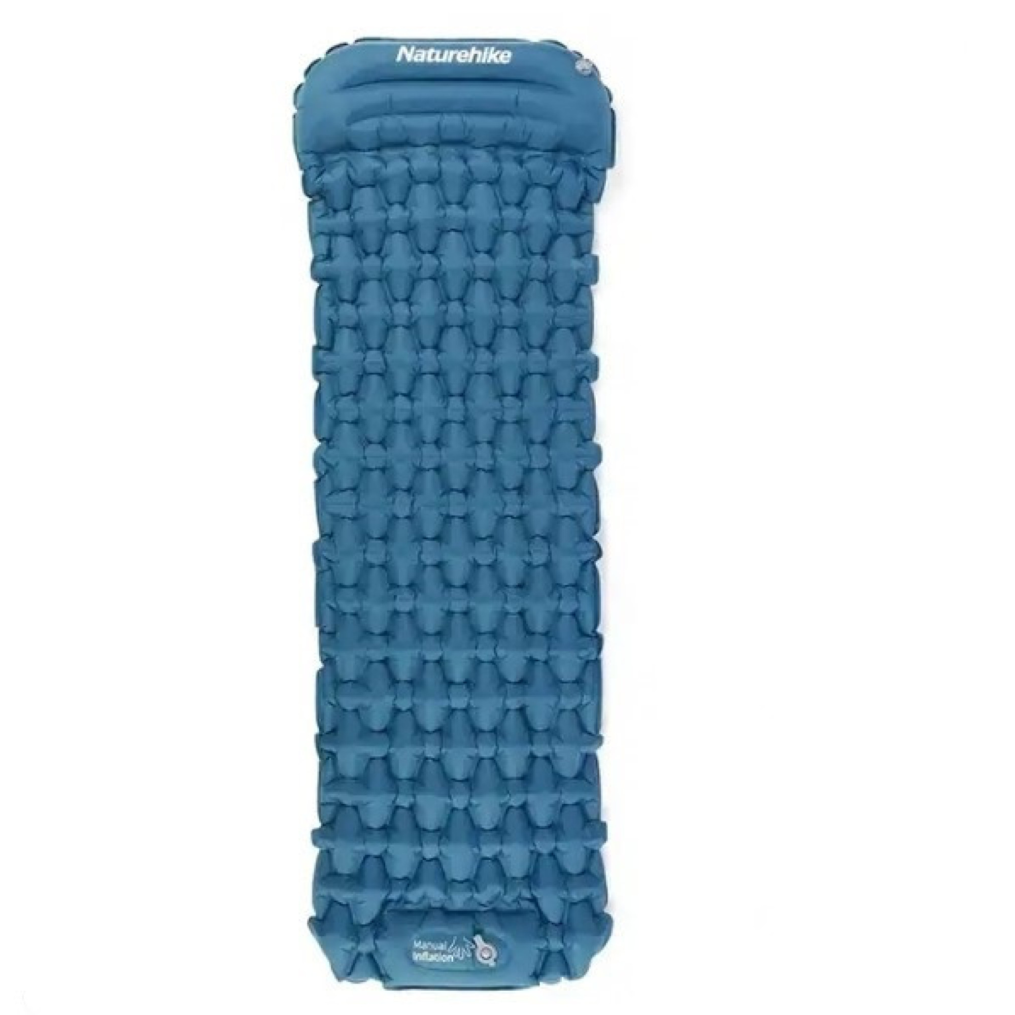 Килимок надувний з подушкою з помпою для надування Naturehike синій CNK2300DZ0001 - Robinzon.ua