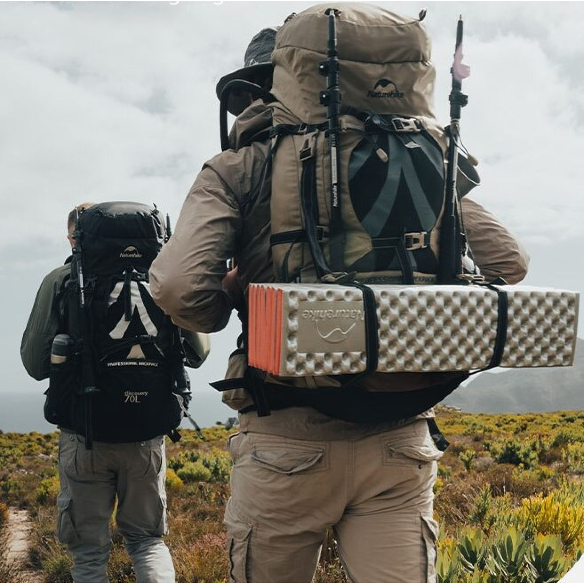 Рюкзак туристический Naturehike 70 + 5 л светло-коричневый NH70B070-B. - 2 - Robinzon.ua