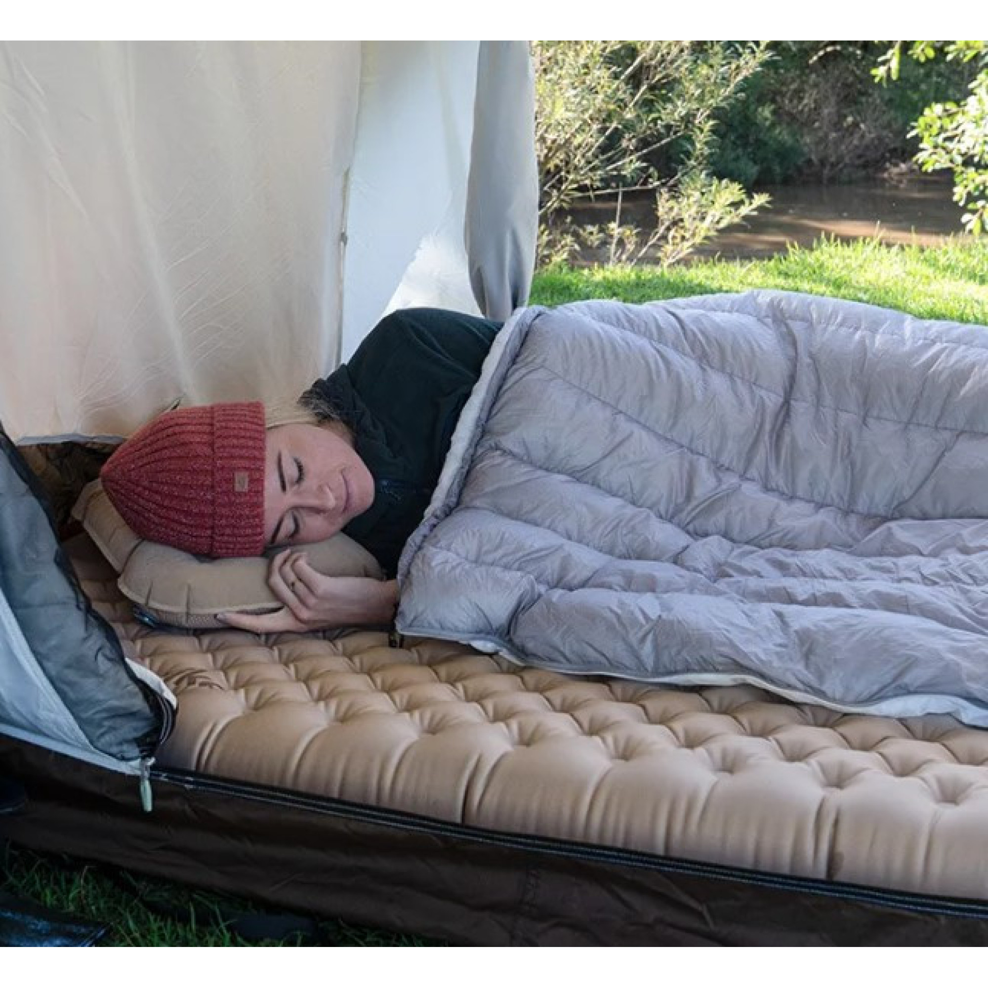 Двухместный надувной коврик Naturehike R Value: 4,8, размер 205 х 150 х 15 см цвет хаки CNK2300DZ011. - 6 - Robinzon.ua