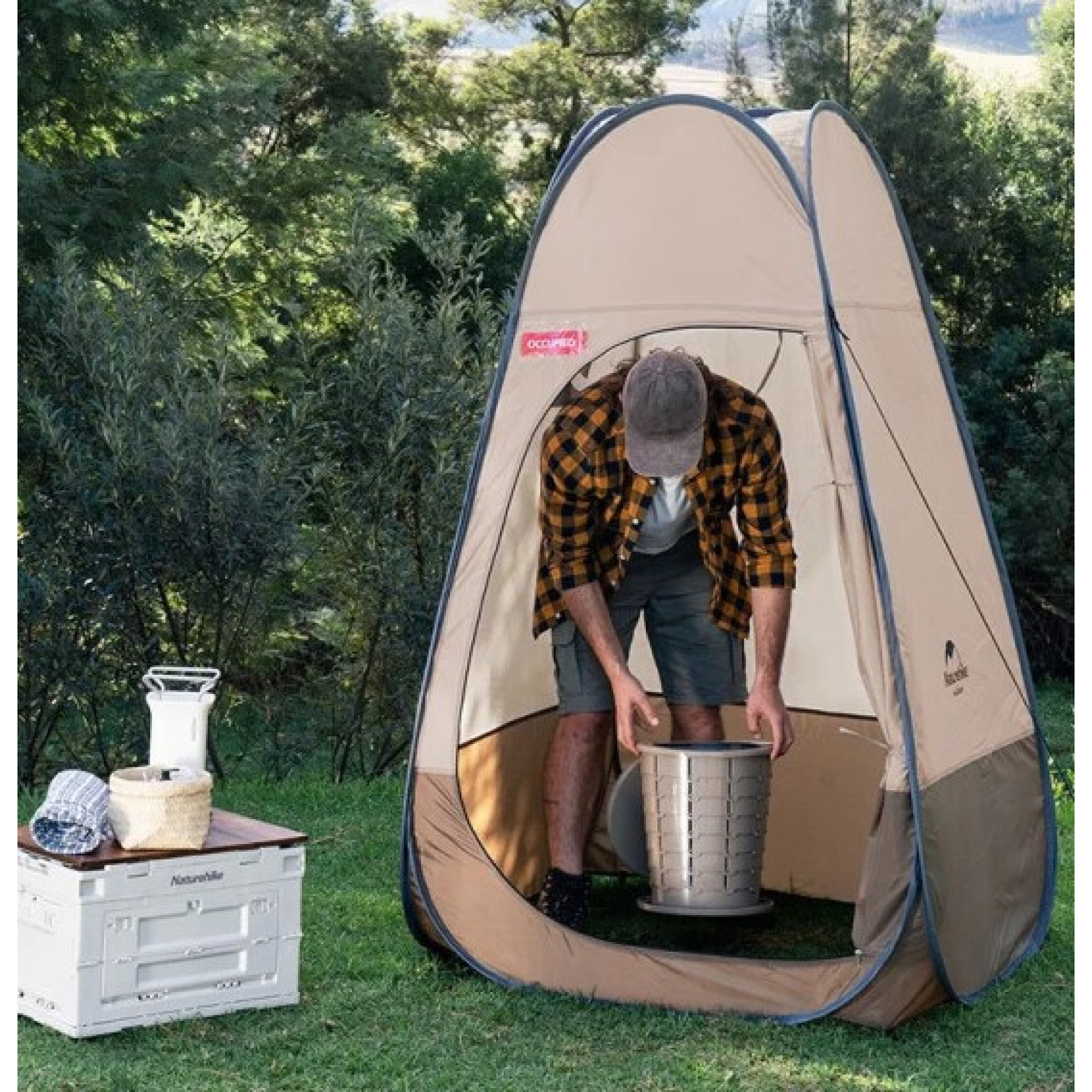 Мобильный кемпинг (санитарный) палатка Naturehike коричневый NH17Z002-P. - 4 - Robinzon.ua