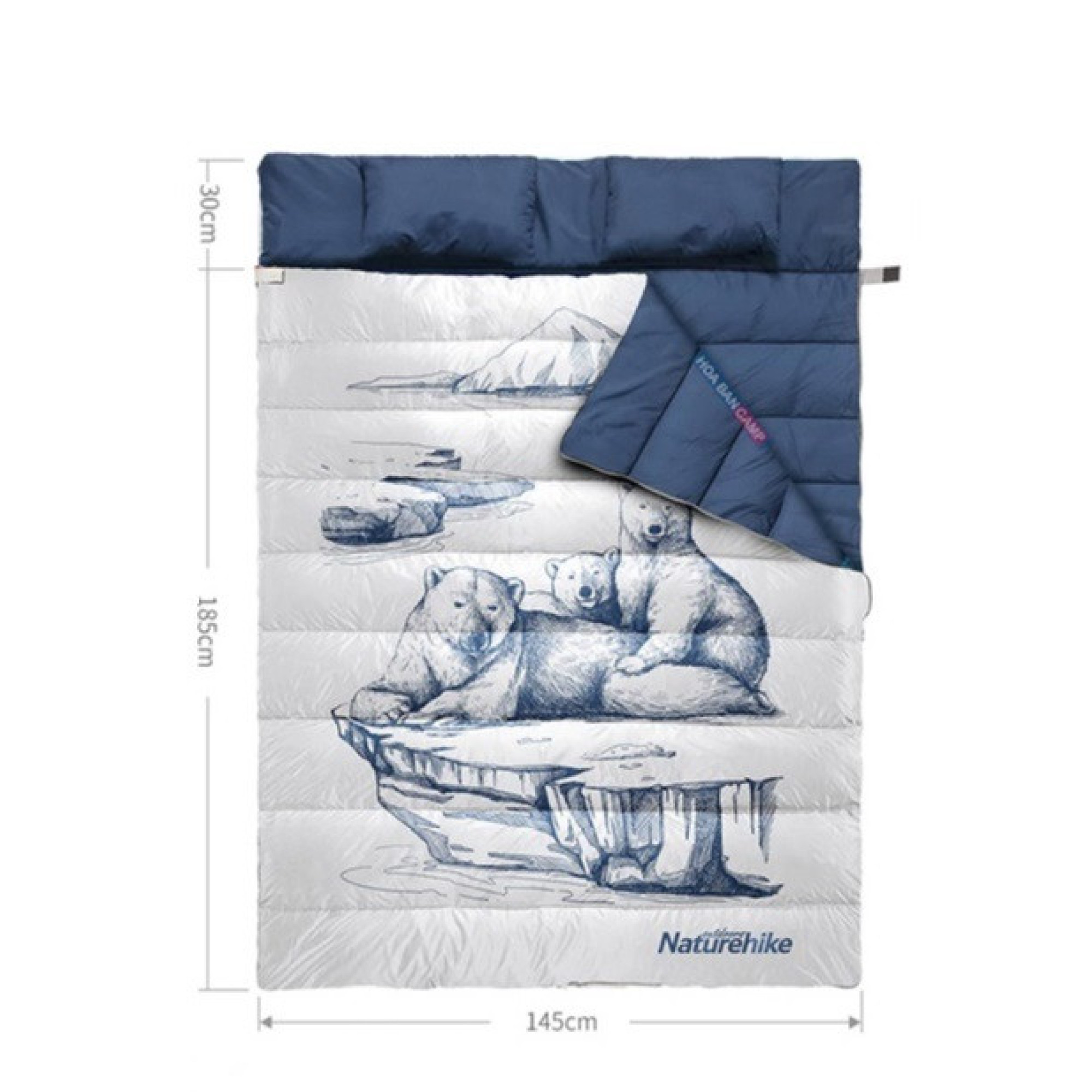 Спальник двомісний з подушками Naturehike &ldquo;Білий ведмідь” синій (NH19S016-D) - 6 - Robinzon.ua