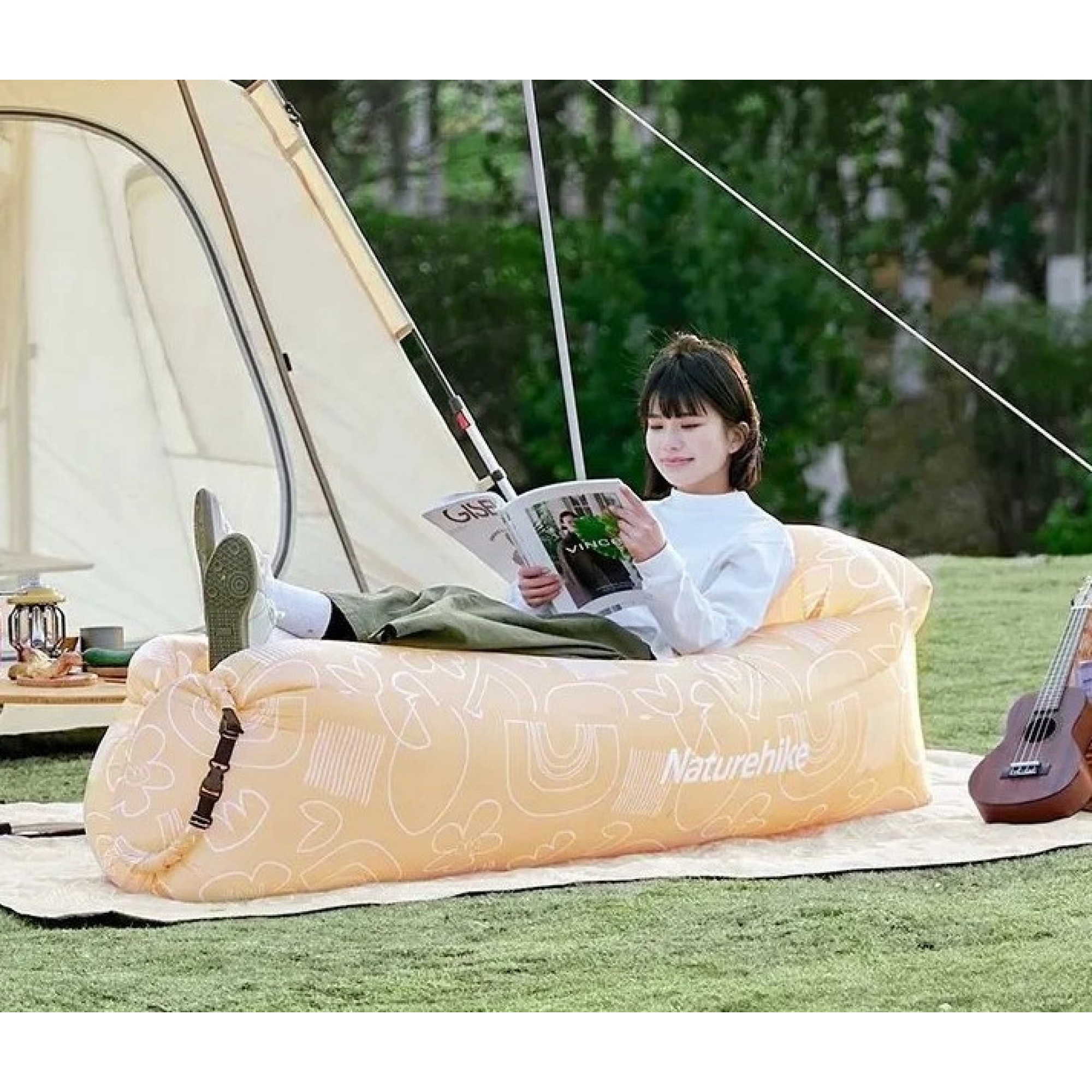 Ламзак-надувний диван Naturehike бежевий з принтом CNH22DZ022 - 5 - Robinzon.ua