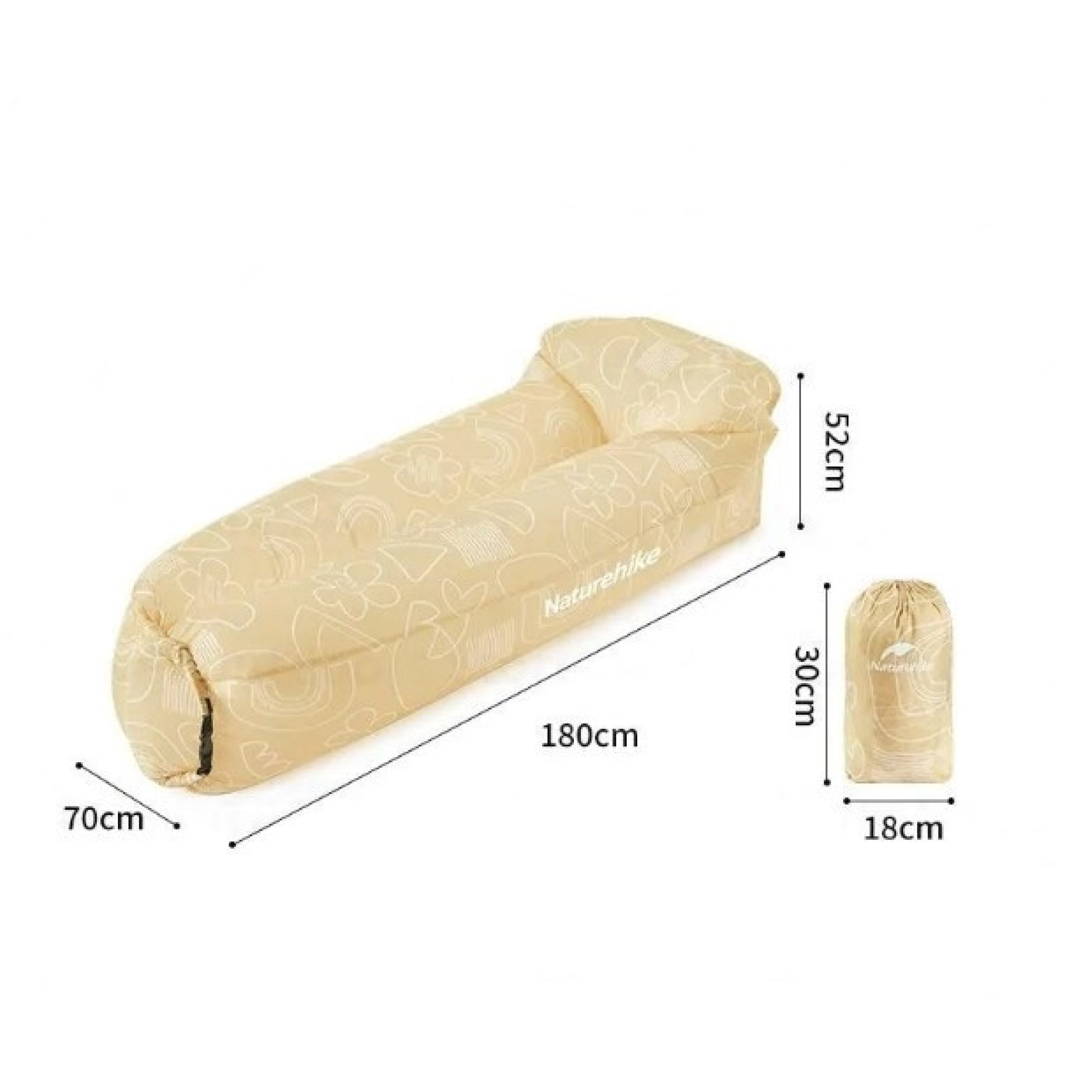 Ламзак-надувний диван Naturehike бежевий з принтом CNH22DZ022 - 3 - Robinzon.ua