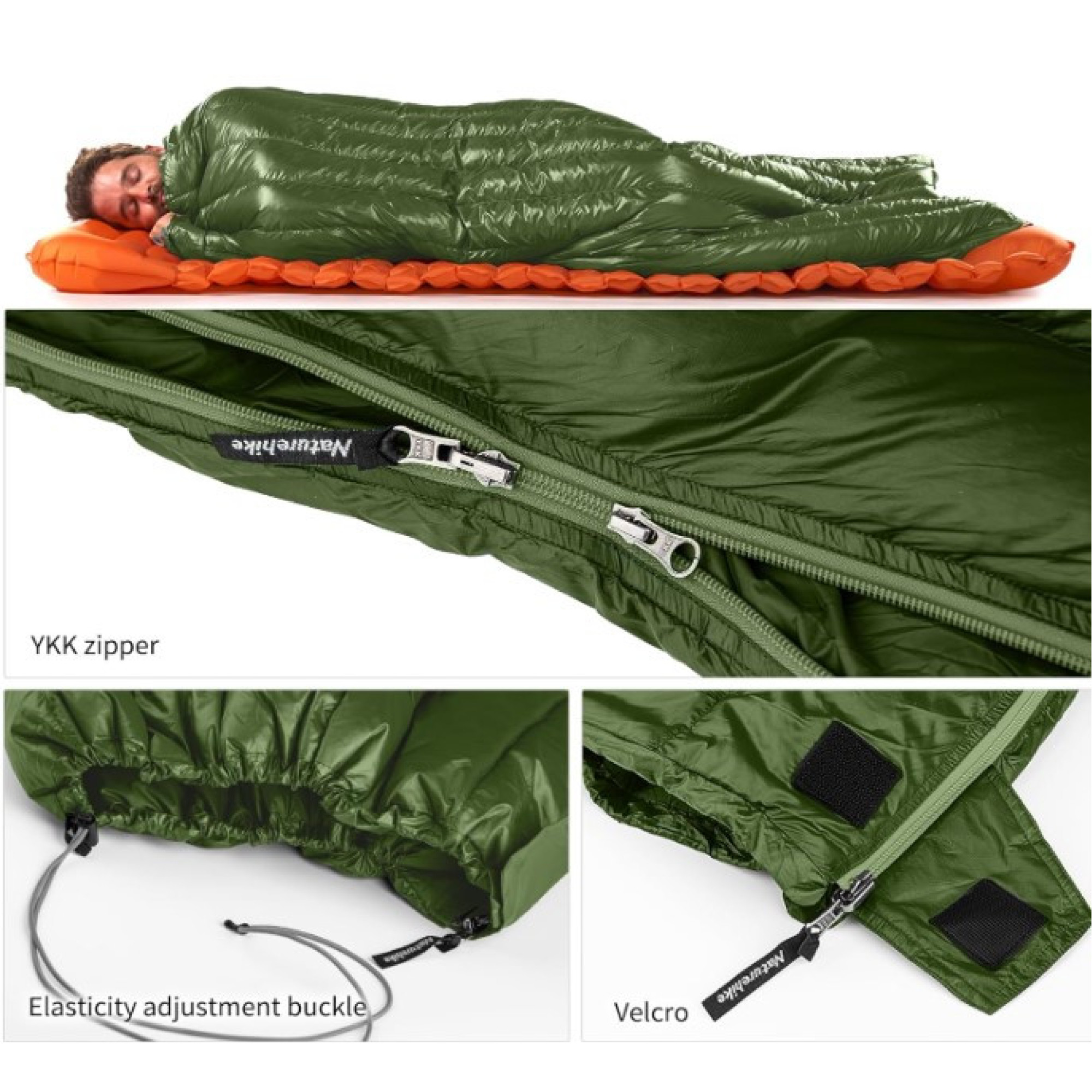 Спальник ультралегкий пуховий Naturehike CW295 upgrade зелений CNK2300SD013 - 4 - Robinzon.ua