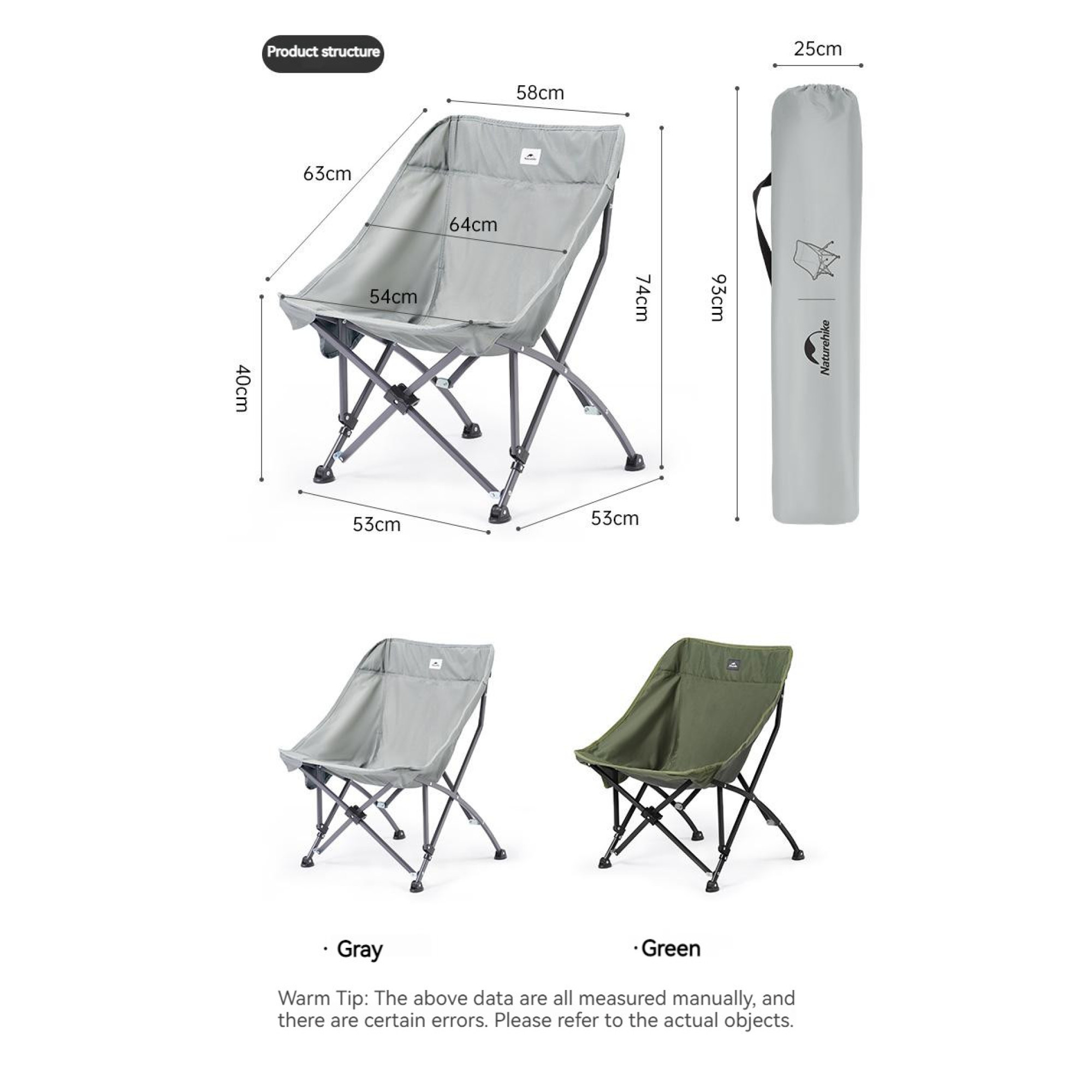 Розкладне крісло Naturehike сіре CNK23JU0001 - 1 - Robinzon.ua