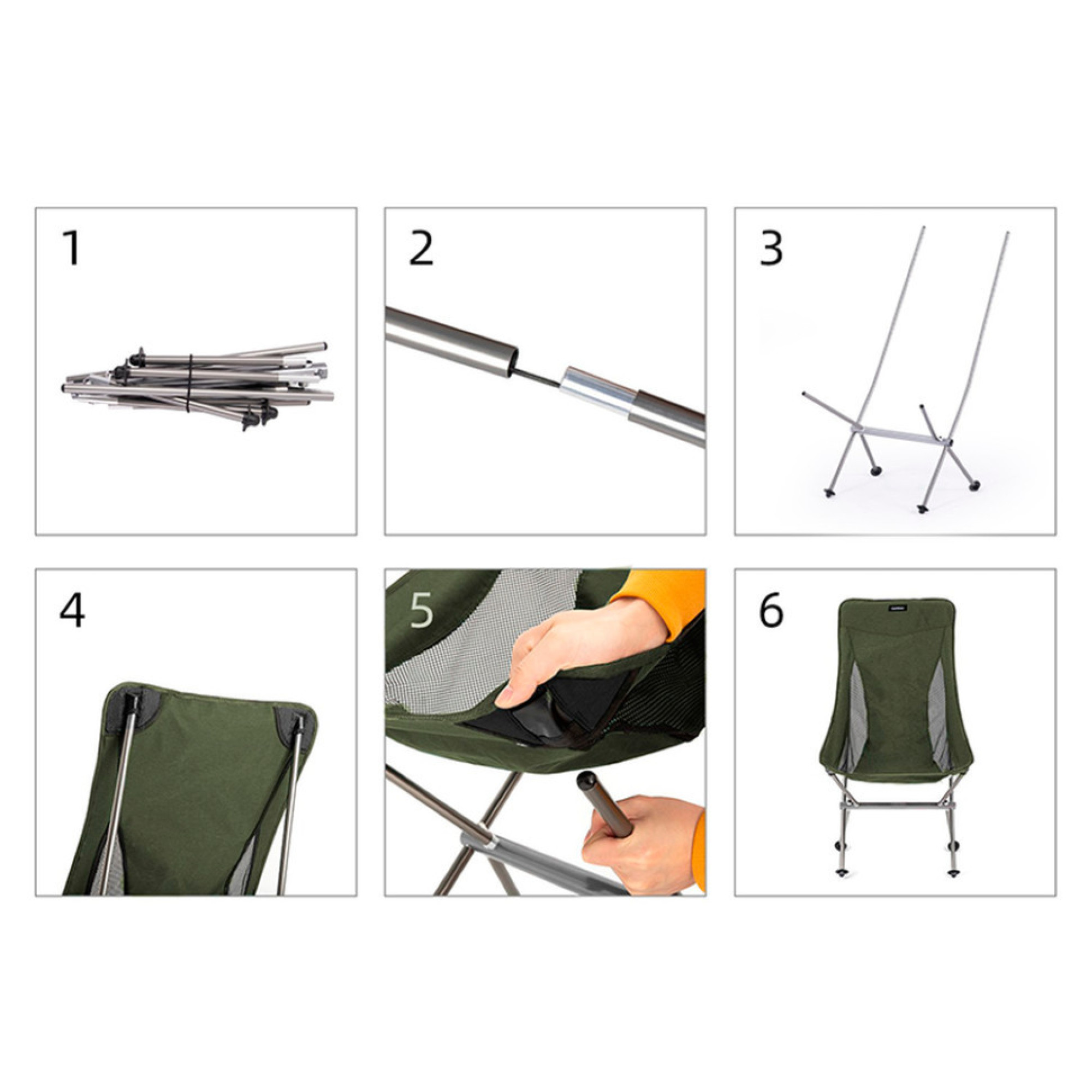 Розкладне крісло Naturehike YL06 зелене NH18Y060-Z - 6 - Robinzon.ua