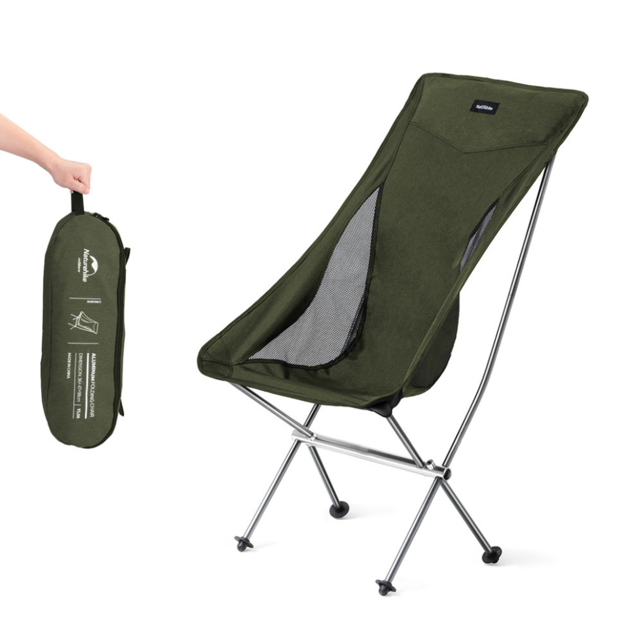 Розкладне крісло Naturehike YL06 зелене NH18Y060-Z - 1 - Robinzon.ua