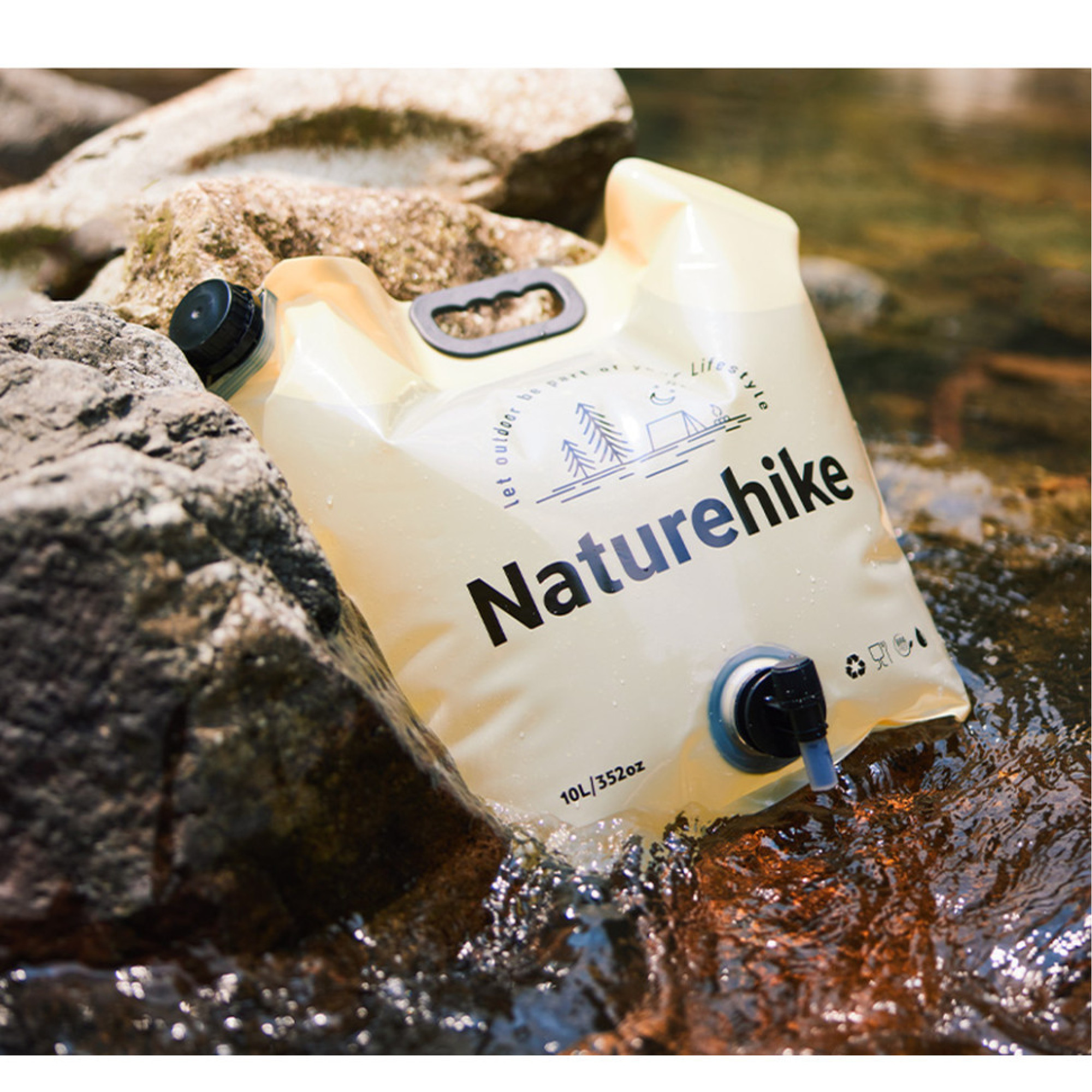 Складной контейнер для воды Naturehike, 10 л, желтый CNK2450CF027. - 3 - Robinzon.ua