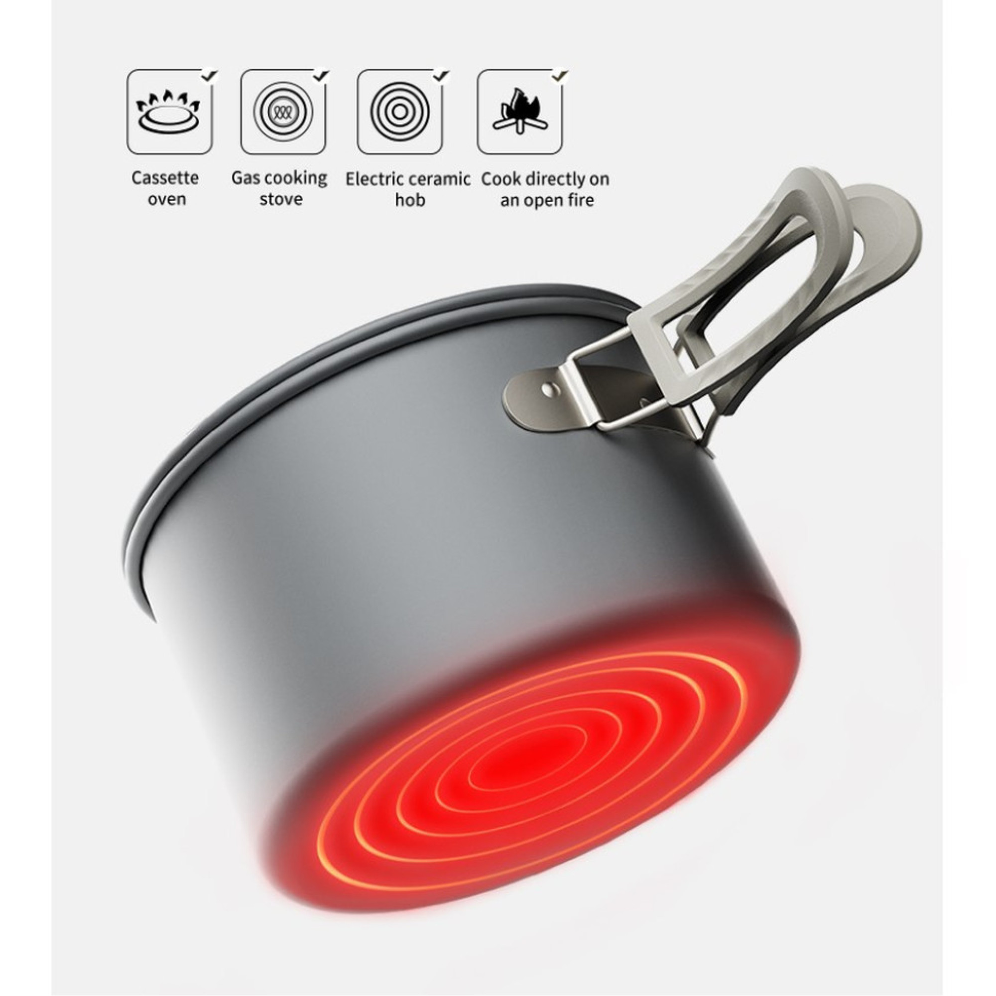 Набір туристичного посуду (казанок, сковорода, чайник) Naturehike CNK2450CF010 - 5 - Robinzon.ua