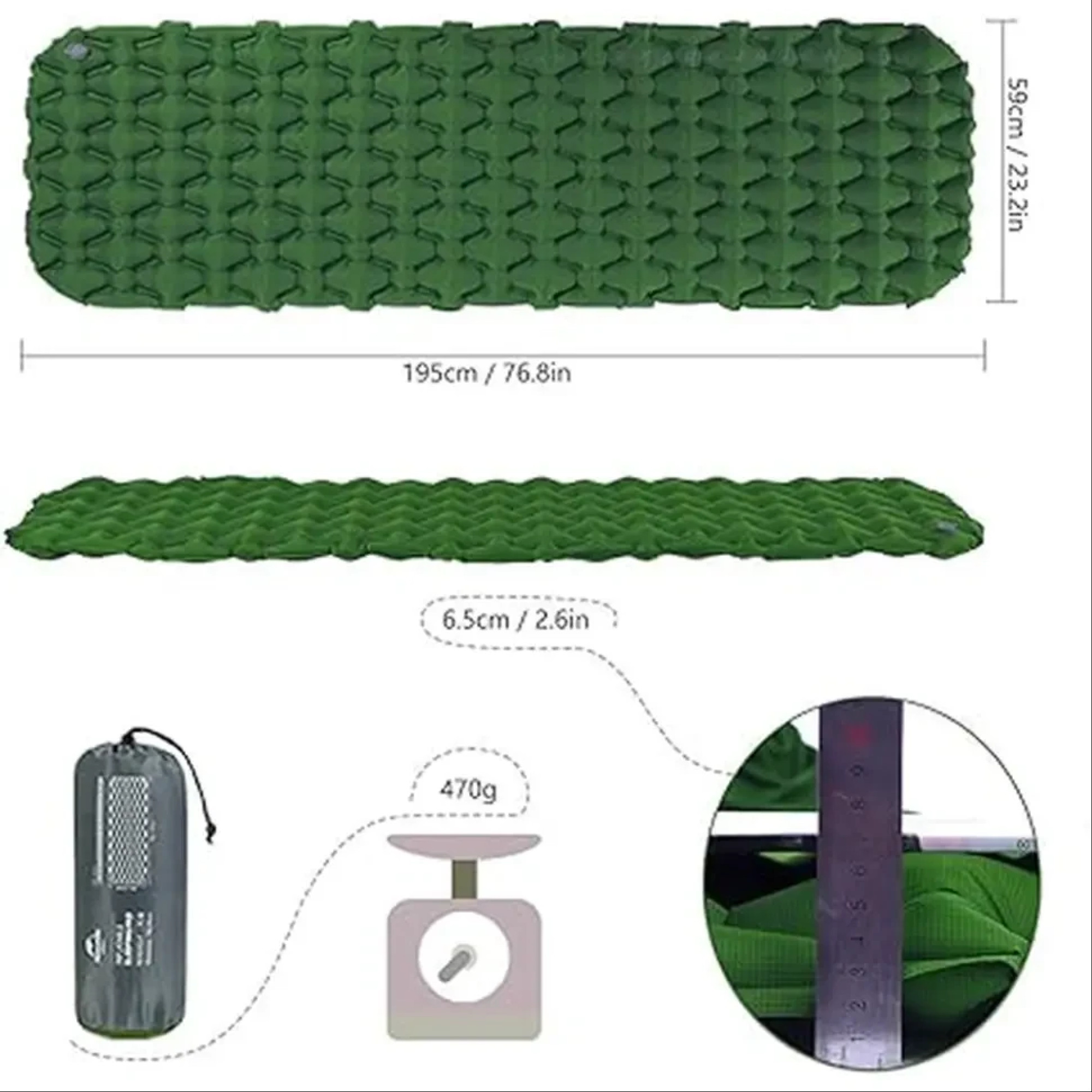 Надувной Коврик Naturehike зеленый NH19Z032-P - 1 - Robinzon.ua