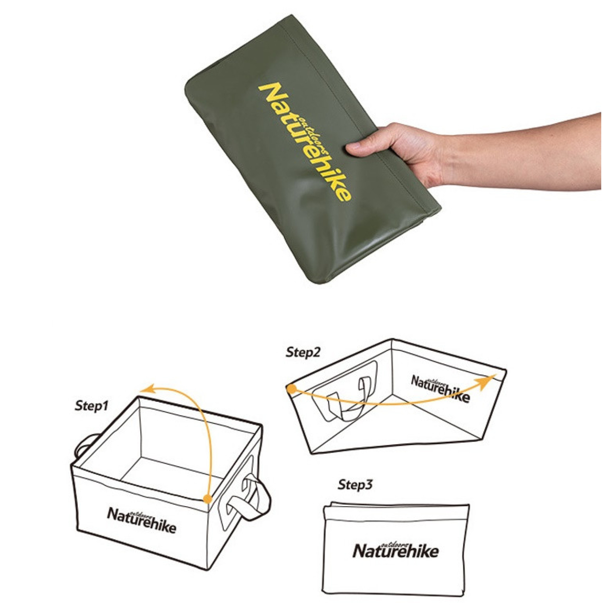 Складное ведро Naturehike на 13 л зеленое NH19SJ007. - 4 - Robinzon.ua