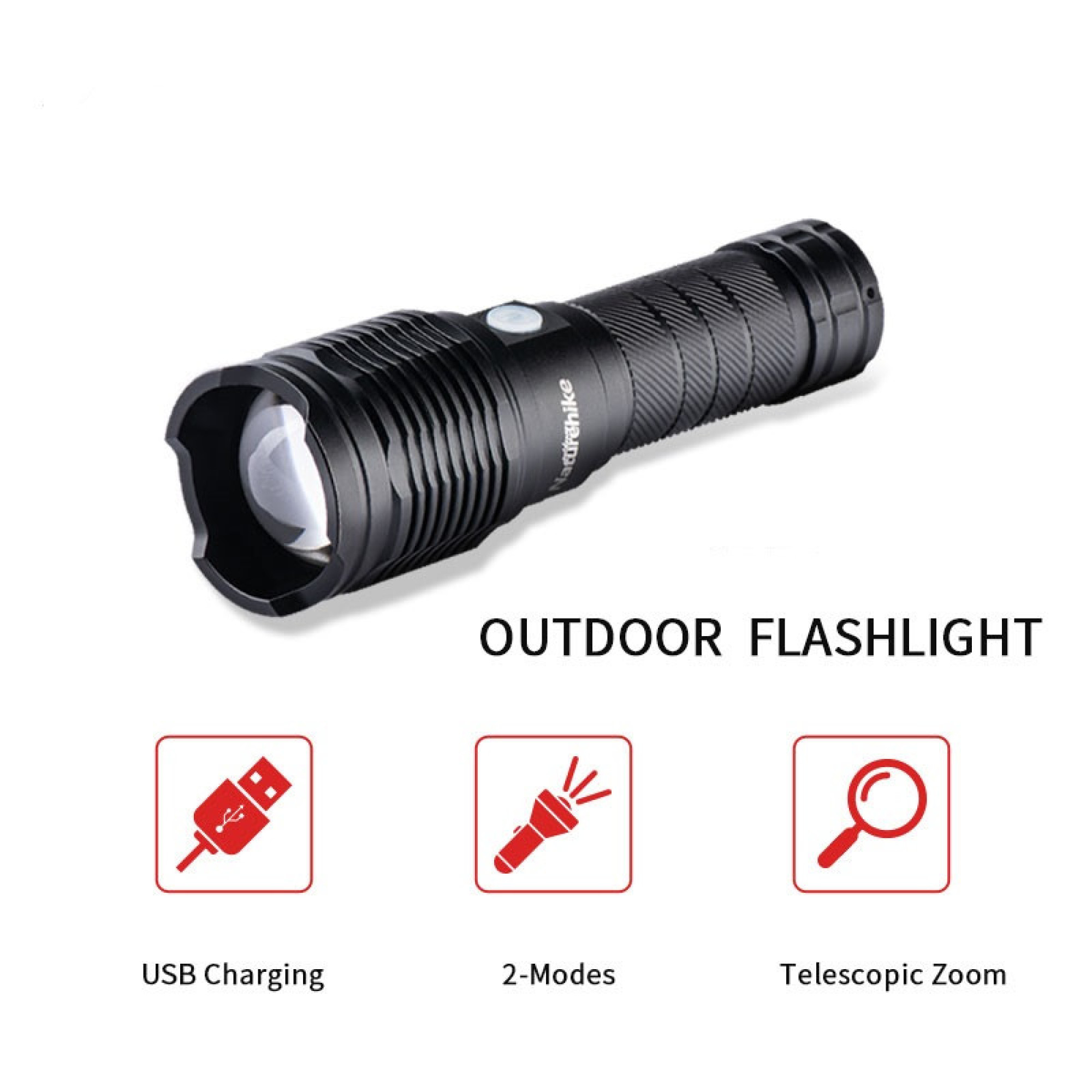 Фонарь ручной Naturehike черный NH20ZM009. - 1 - Robinzon.ua