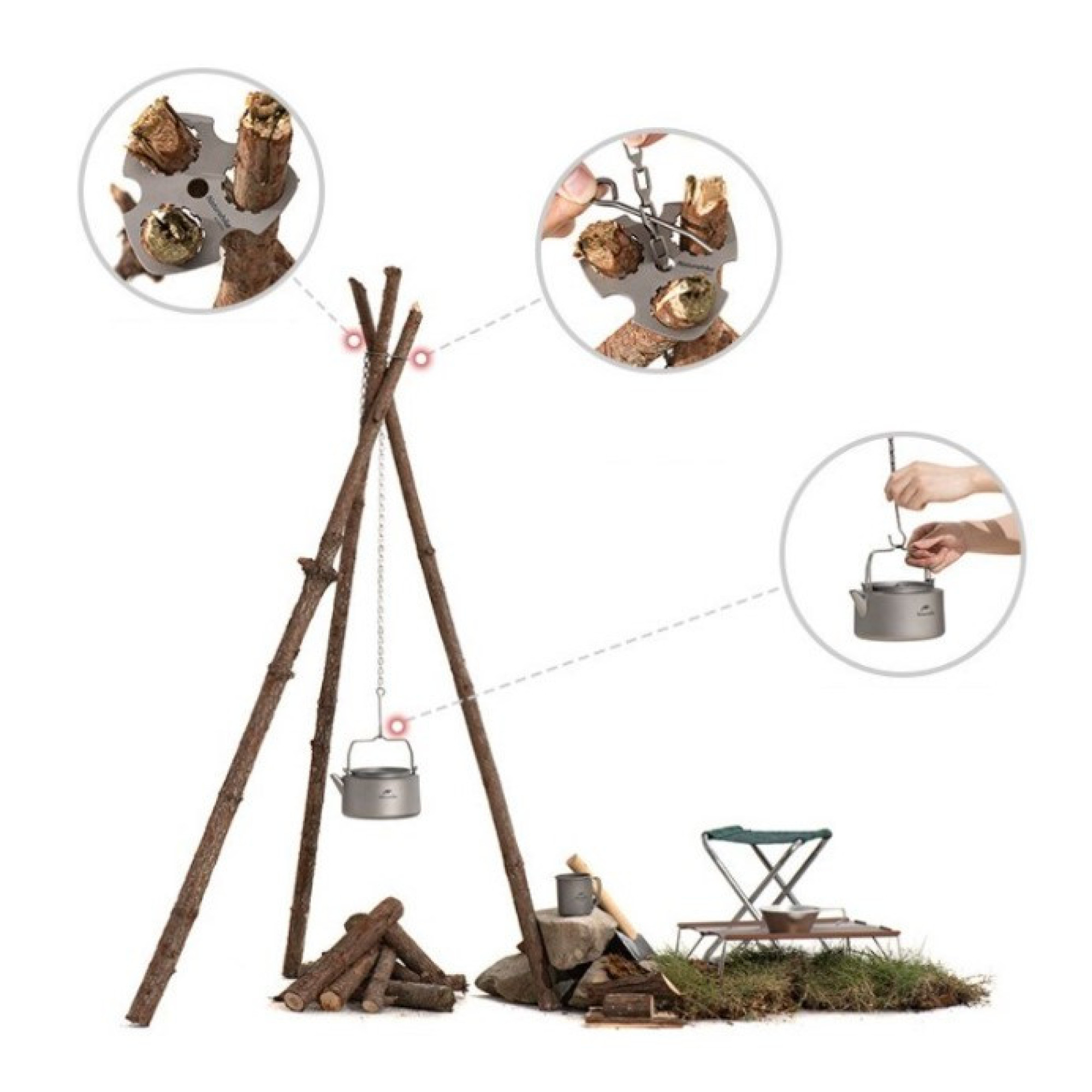 Титанова тринога для котла Naturehike NH21SK003 - 1 - Robinzon.ua