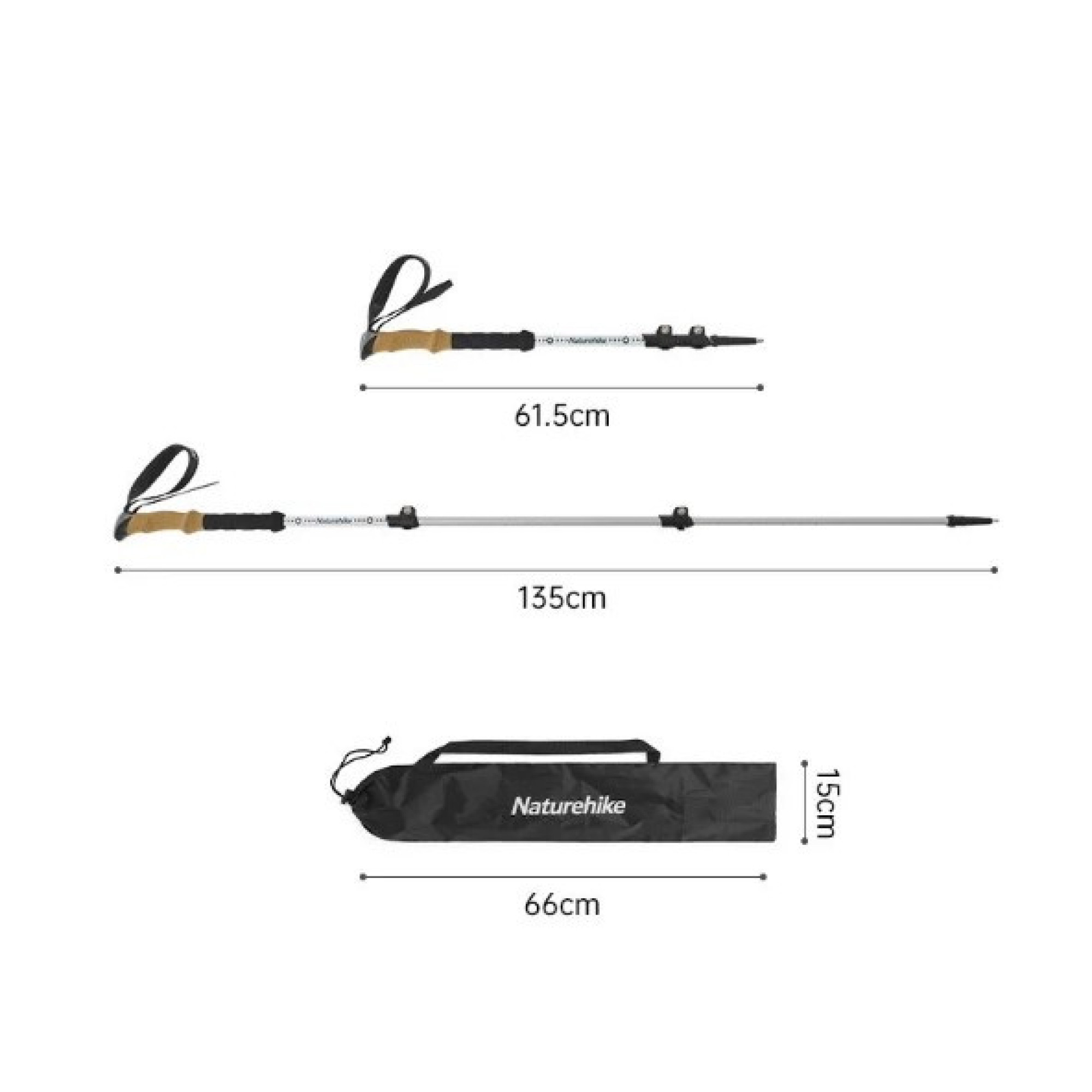 Треккинговые палки Naturehike белые CNH22DS002, (цена за пару). - 3 - Robinzon.ua
