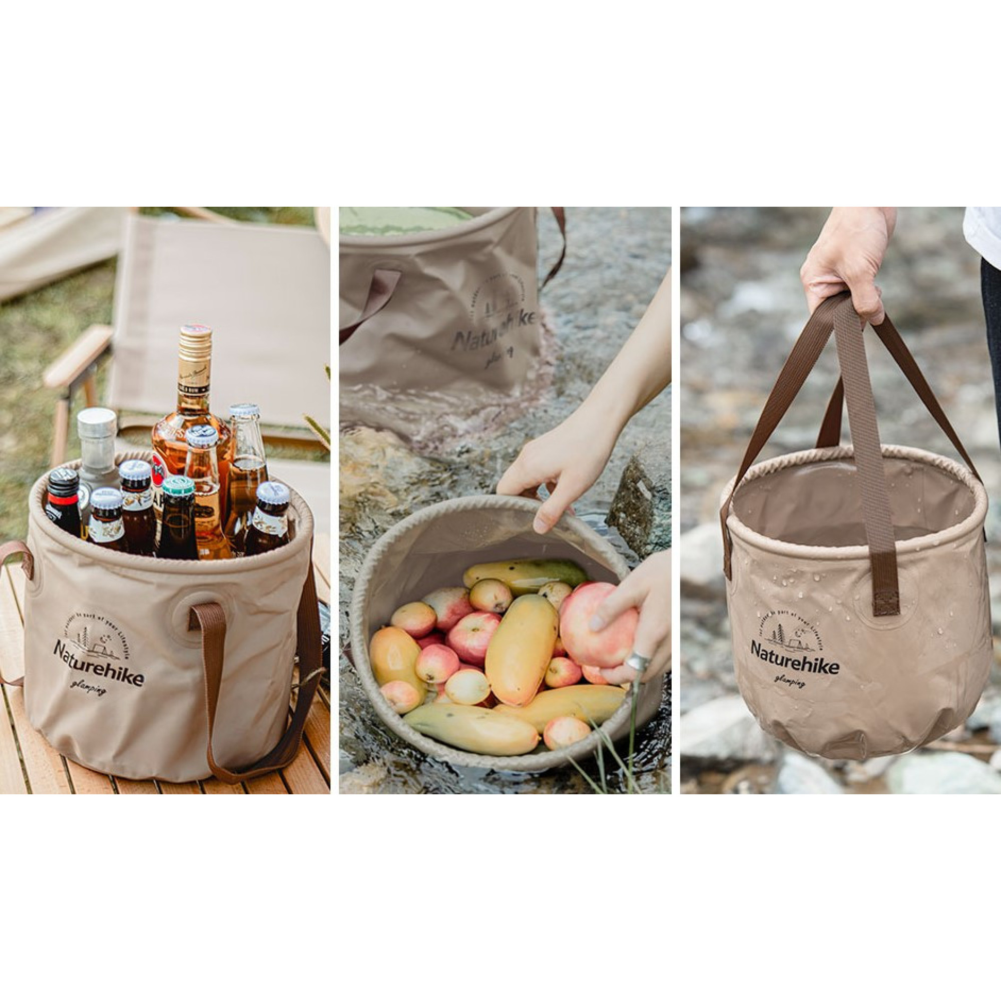 Складное ведро Naturehike на 10 л хаки NH20SJ040. - 1 Складное ведро Naturehike на 10 л хаки NH20SJ040. - 1 - Robinzon.ua