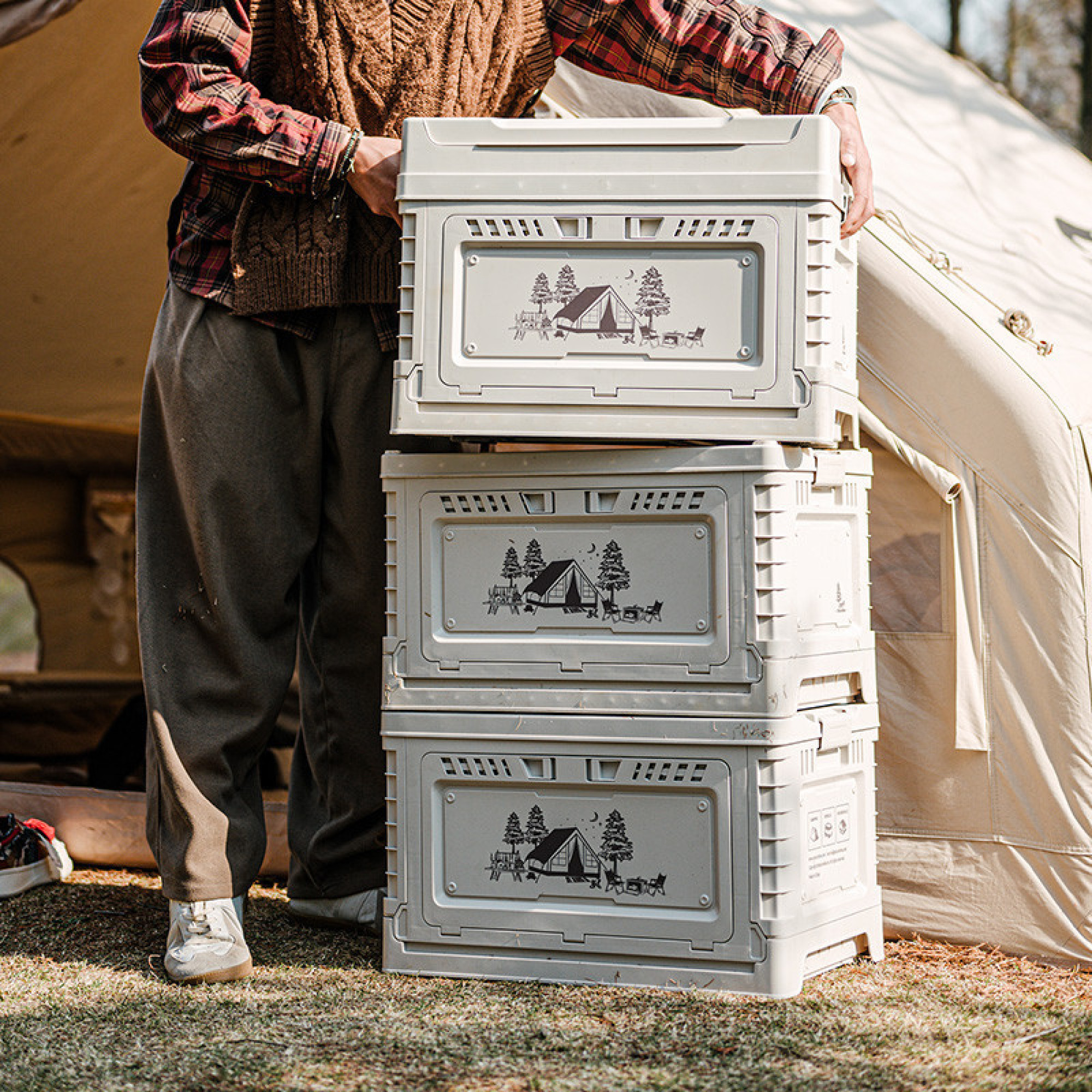 Складаний контейнер Naturehike 50 л світло-сірий CNH22SN019 - 2 - Robinzon.ua