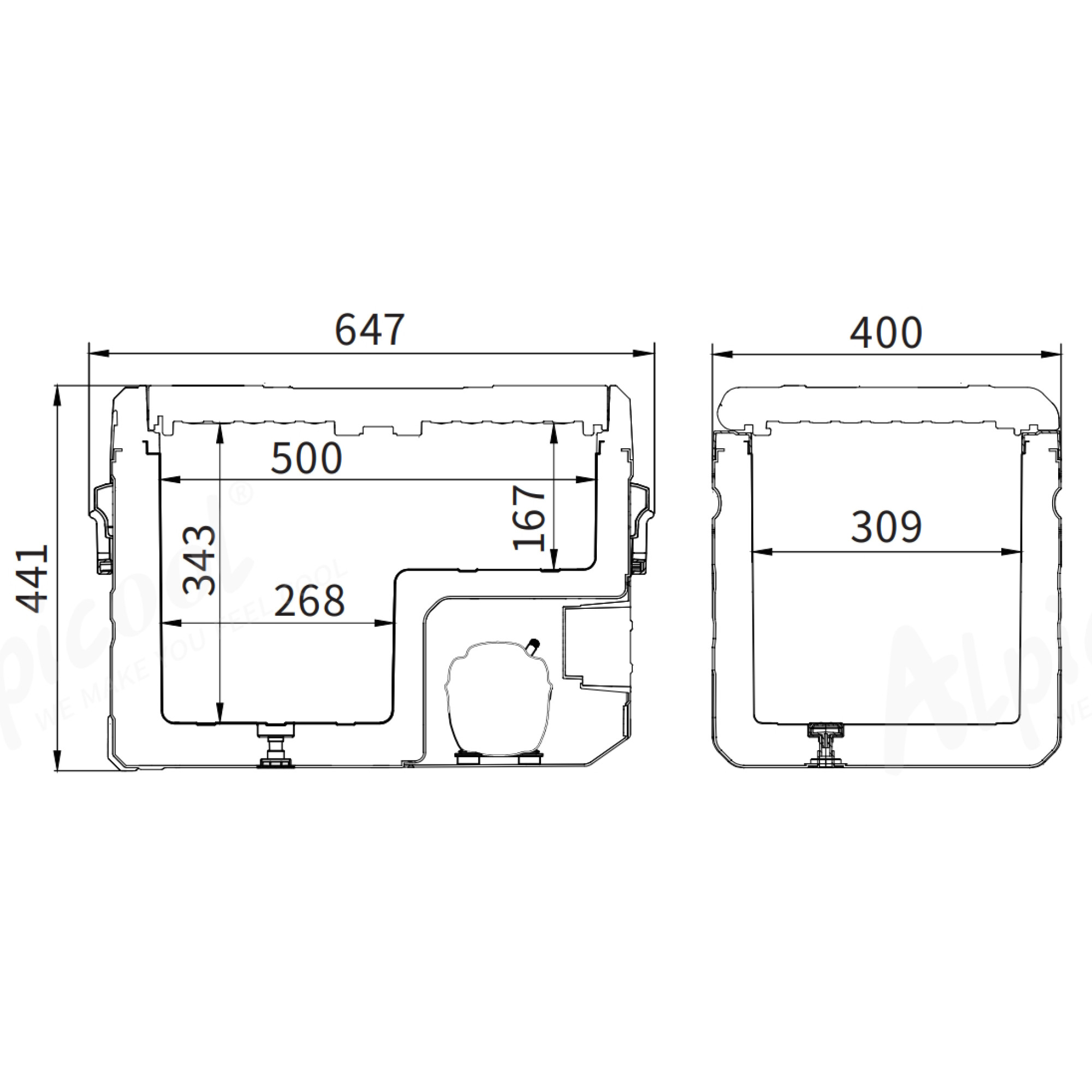 Компресорний автохолодильник Alpicool TS40 (LG Compressor). 40 літрів. До -20℃. Живлення - 12, 24, 220 вольт - 5 - Robinzon.ua