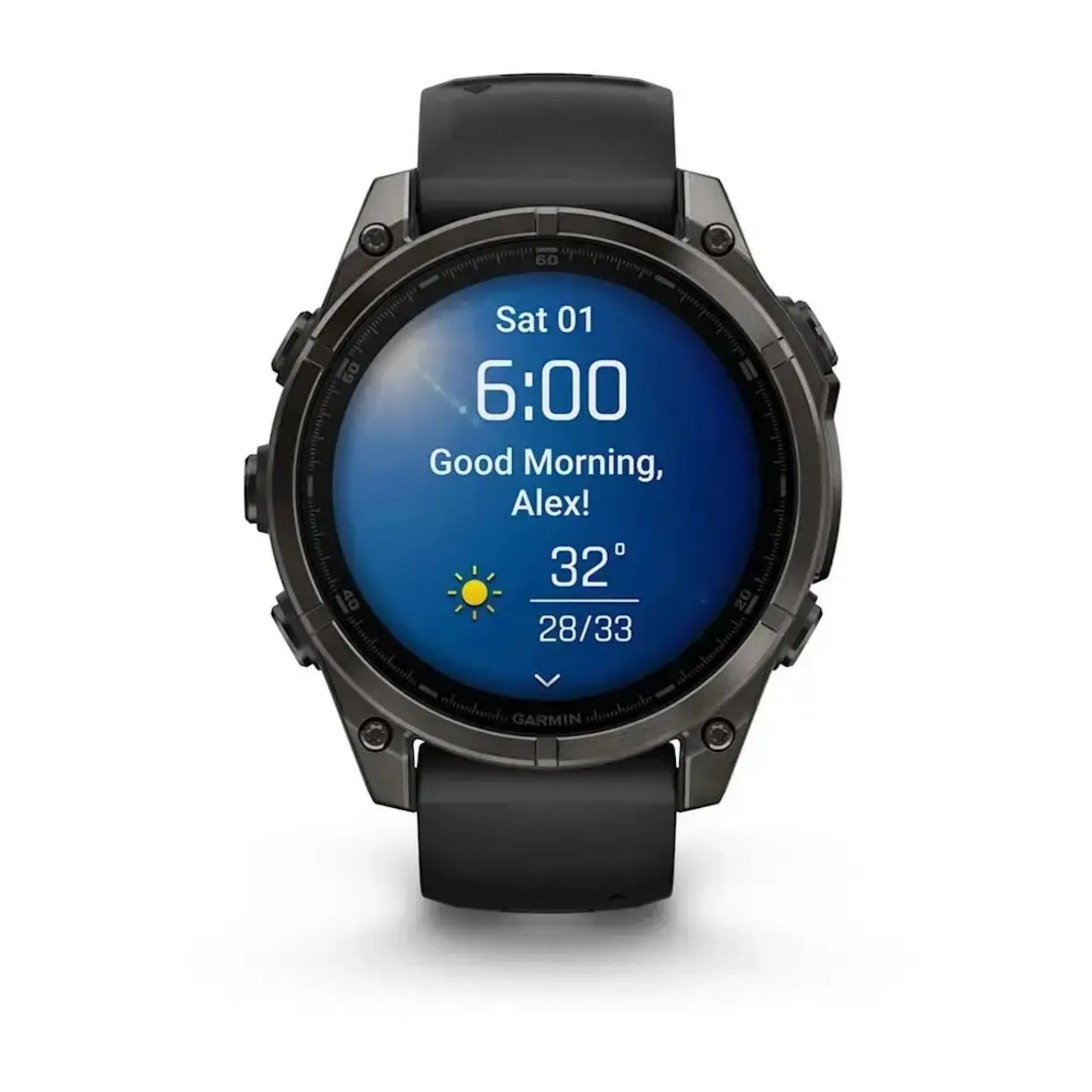 Смарт-годинник Garmin Fenix 8 – 47 мм, AMOLED Sapphire, титан з DLC-покриттям Carbon Gray та силіконовим ремінцем чорного/сірого кольору - 1 - Robinzon.ua