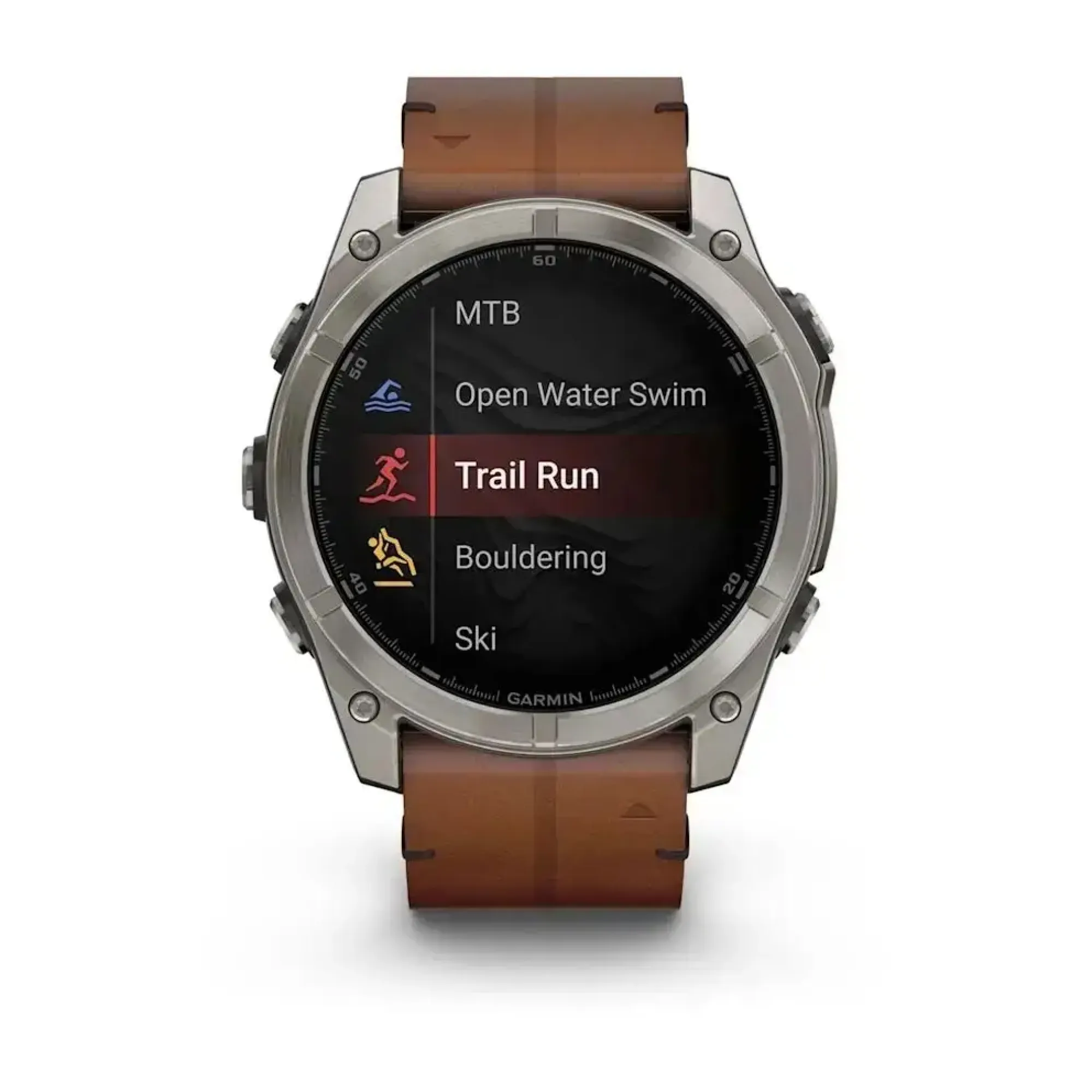 Смарт-годинник Garmin Fenix 8 – 51 мм, AMOLED Sapphire, титан з DLC-покриттям Carbon Gray та каштановим шкіряним ремінцем - 7 - Robinzon.ua