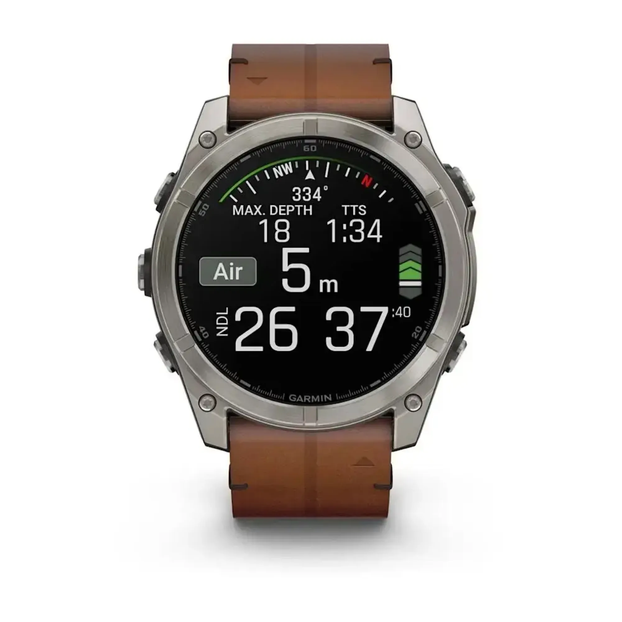 Смарт-годинник Garmin Fenix 8 – 51 мм, AMOLED Sapphire, титан з DLC-покриттям Carbon Gray та каштановим шкіряним ремінцем - 8 - Robinzon.ua