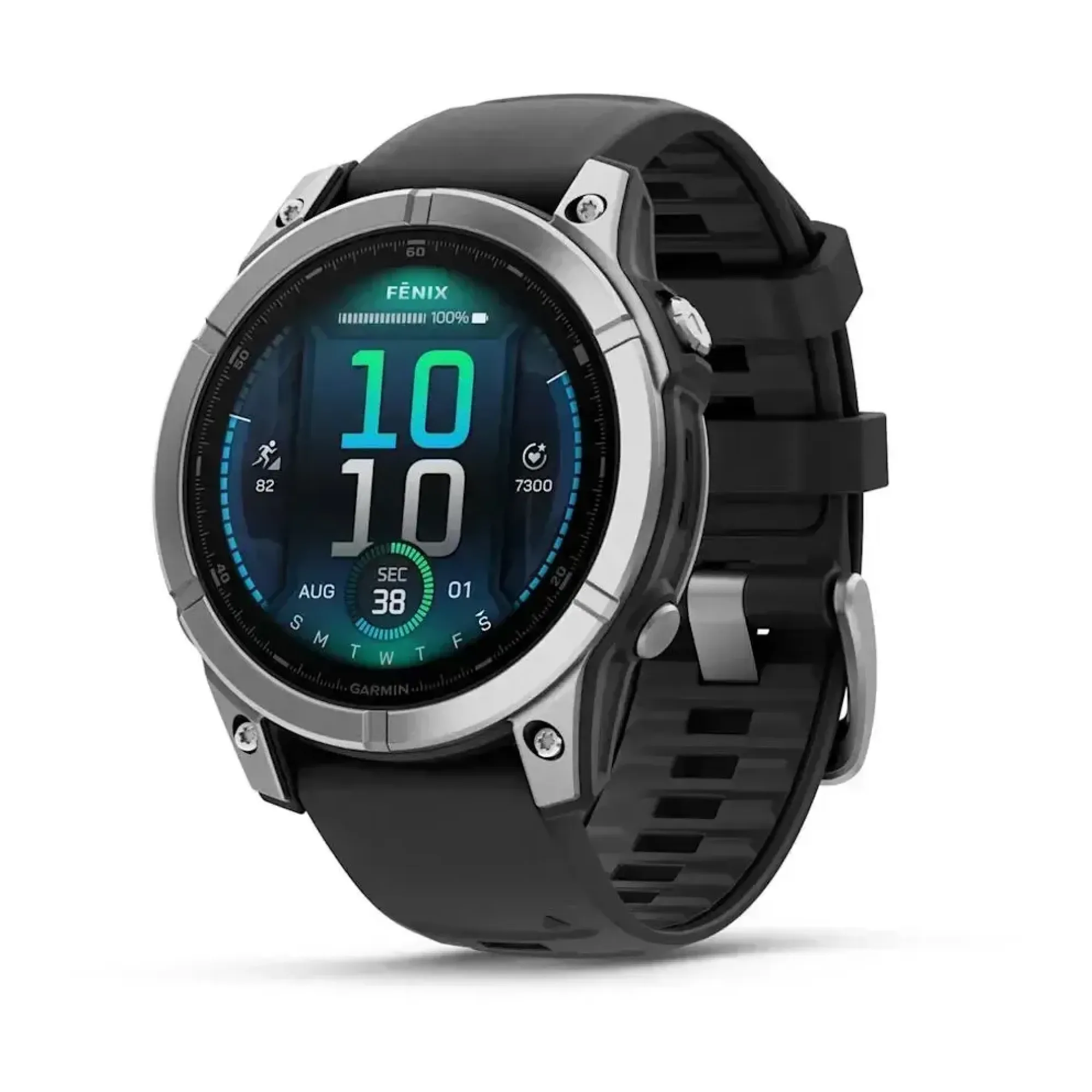 Смарт-годинник Garmin Fenix E – 47 мм, AMOLED, нержавіюча сталь з чорним силіконовим ремінцем - Robinzon.ua