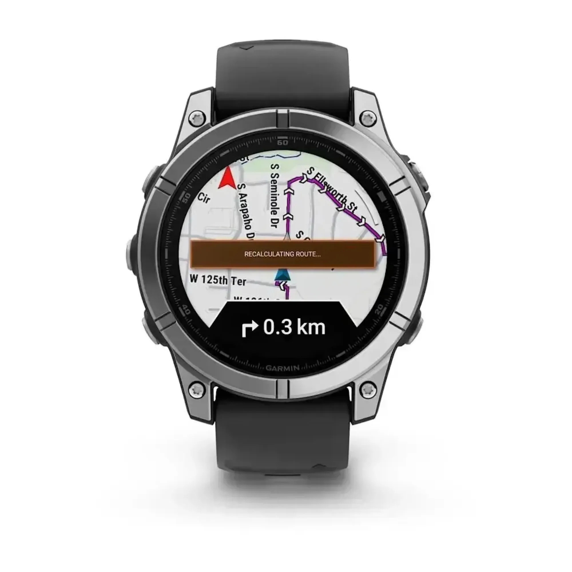 Смарт-годинник Garmin Fenix E – 47 мм, AMOLED, нержавіюча сталь з чорним силіконовим ремінцем - 1 - Robinzon.ua