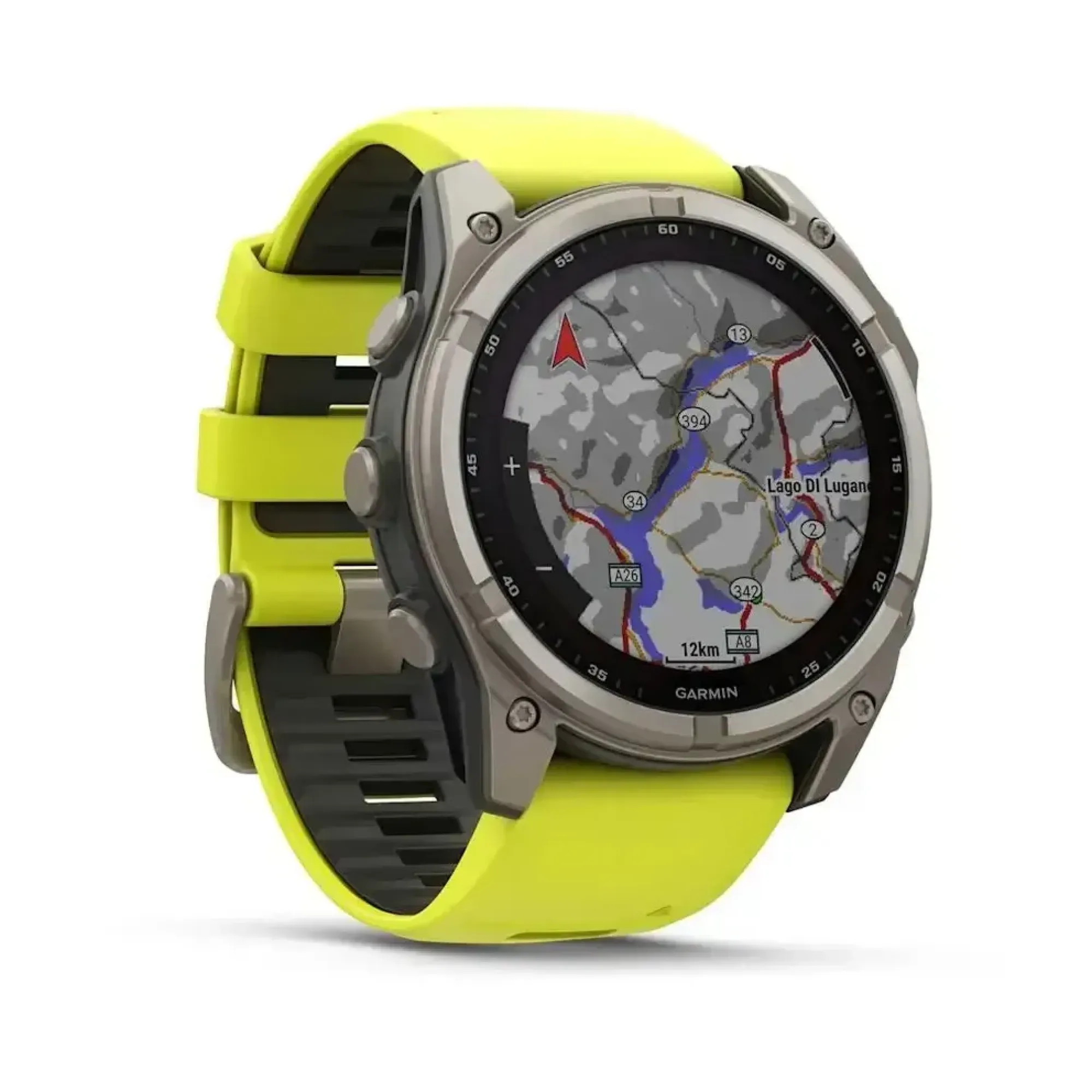 Смарт-годинник Garmin Fenix 8 – 51 мм, Solar Sapphire, титан з яскраво-жовтим/графітовим силіконовим ремінцем - 2 - Robinzon.ua