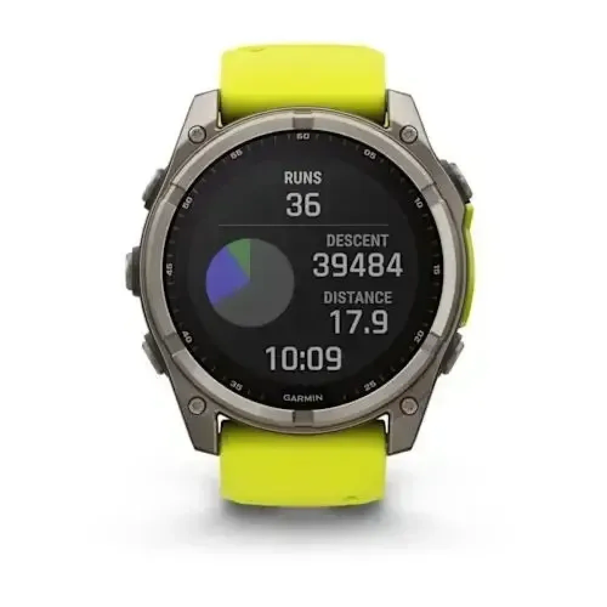 Смарт-годинник Garmin Fenix 8 – 51 мм, Solar Sapphire, титан з яскраво-жовтим/графітовим силіконовим ремінцем - 8 - Robinzon.ua