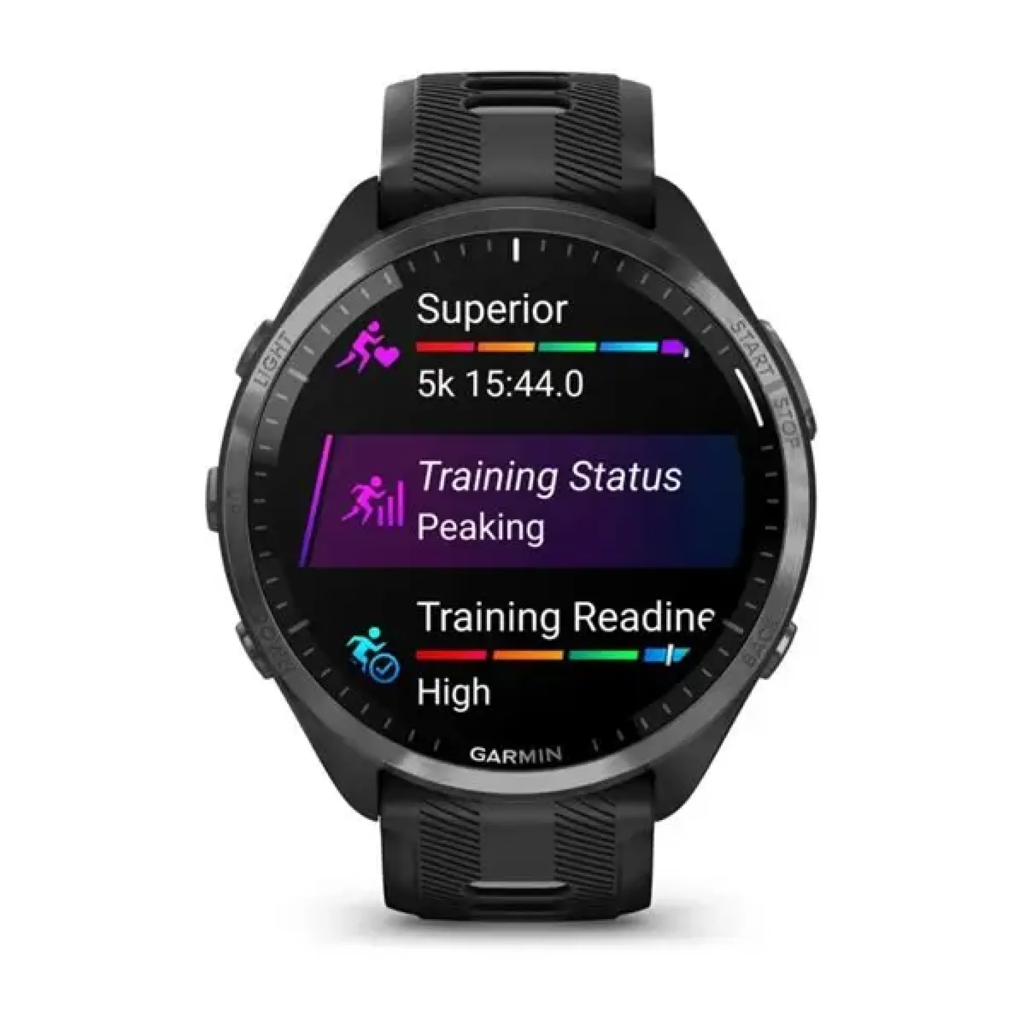 Смарт-годинник Garmin Forerunner 965 з карбоново-сірим титановим безелем, чорним корпусом та чорно-сірим силіконовим ремінцем - 1 - Robinzon.ua