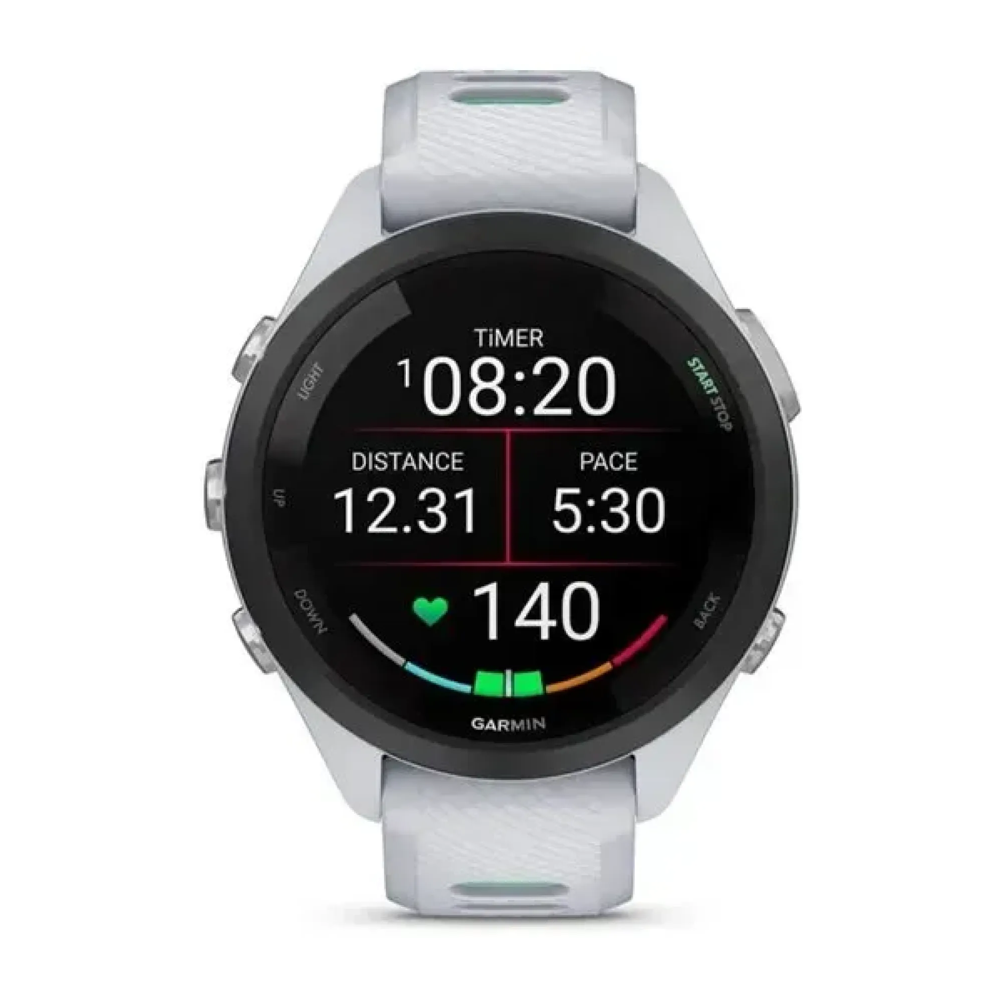 Смарт-годинник Garmin Forerunner 265s з чорним безелем, білим корпусом та біло-неотропік силіконовим ремінцем - 1 - Robinzon.ua
