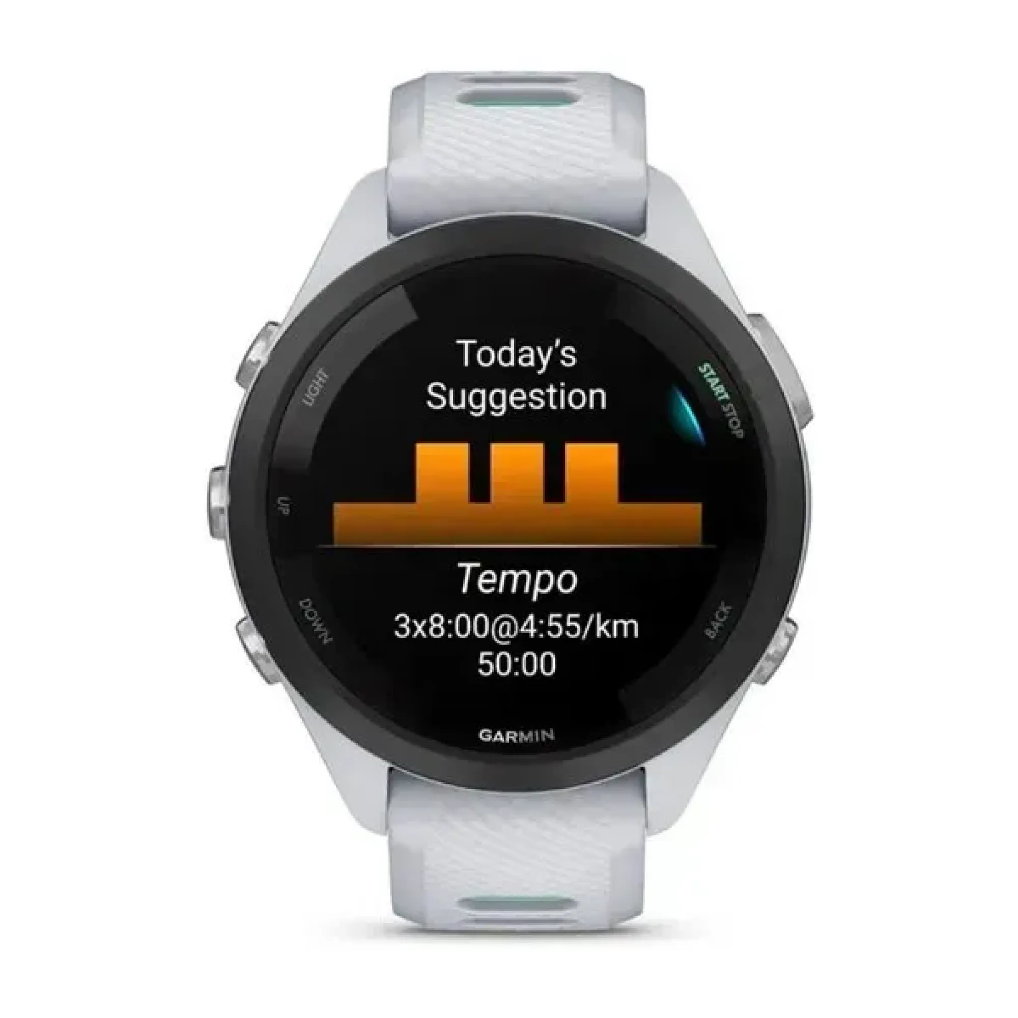 Смарт-годинник Garmin Forerunner 265s з чорним безелем, білим корпусом та біло-неотропік силіконовим ремінцем - 3 - Robinzon.ua